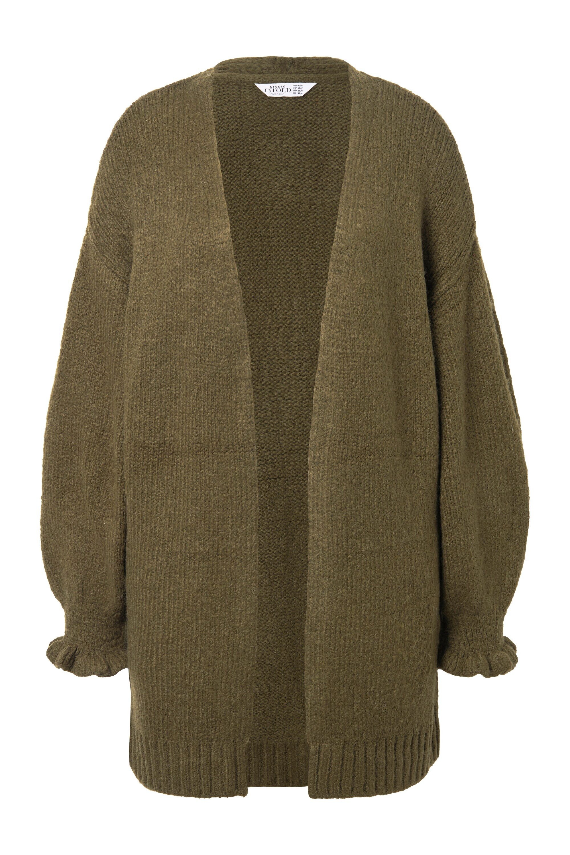 Studio Untold Strickjacke Long-Strickjacke oversized Ärmel-Raffung günstig online kaufen