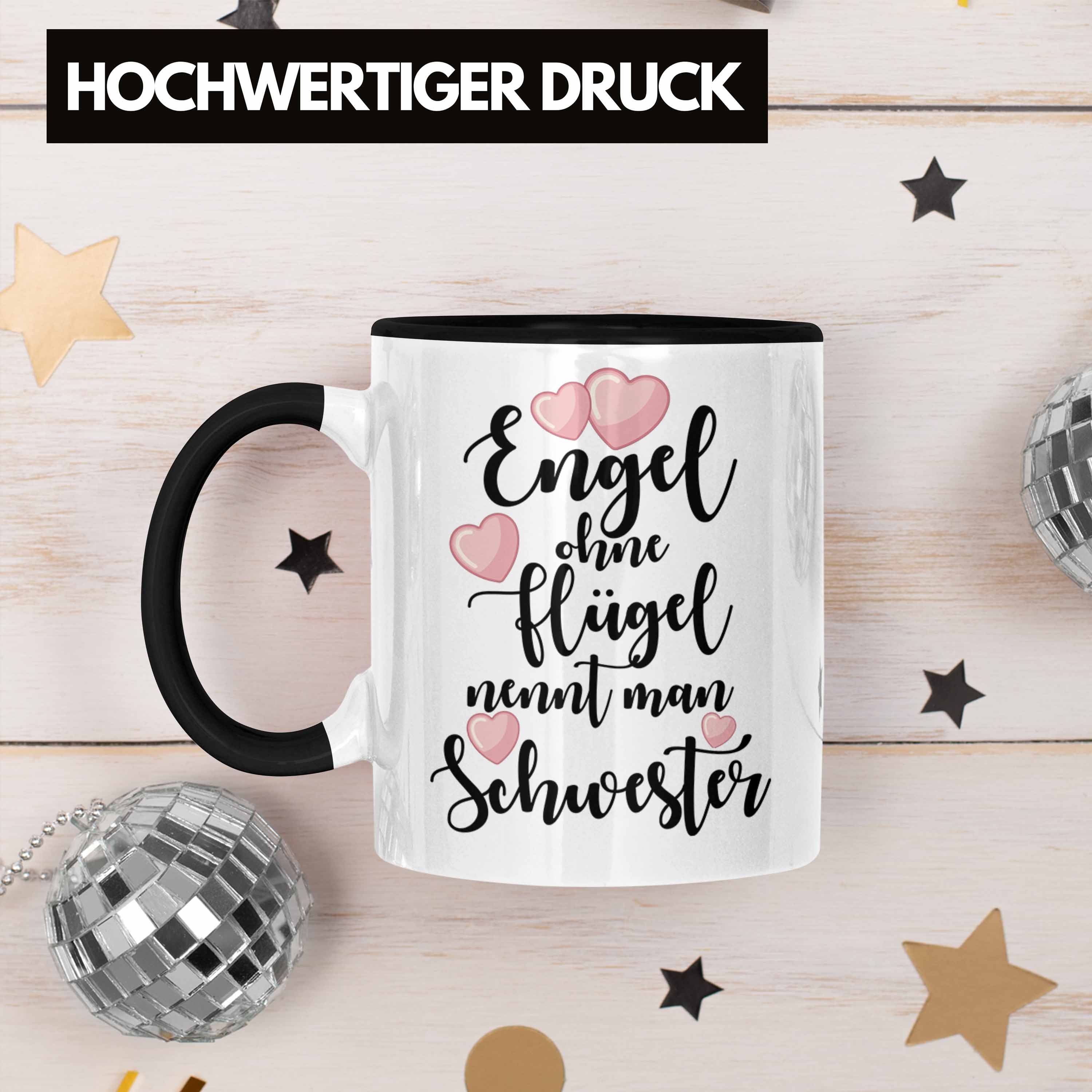 Geschenk Kaffeetasse Lustig Schwarz - Weihnachten Trendation Geschenkideen Schwester Bruder Beste Geburtstag Schwestern Tasse Trendation Mug Tasse