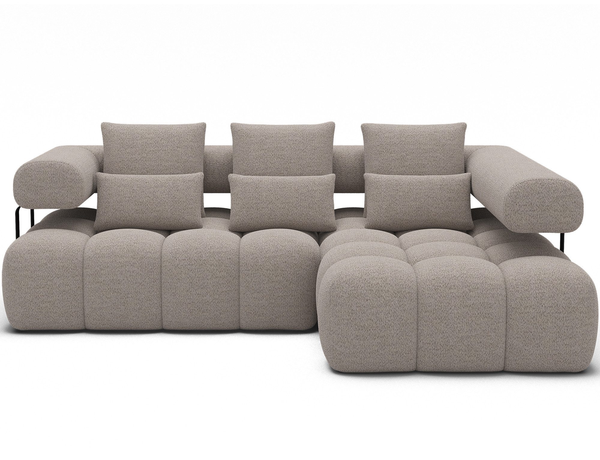 MF Design Ecksofa Ecksofa mit Schlaffunktion in Bouclé, false / Elektrische Sitzflächenverlängerung / true