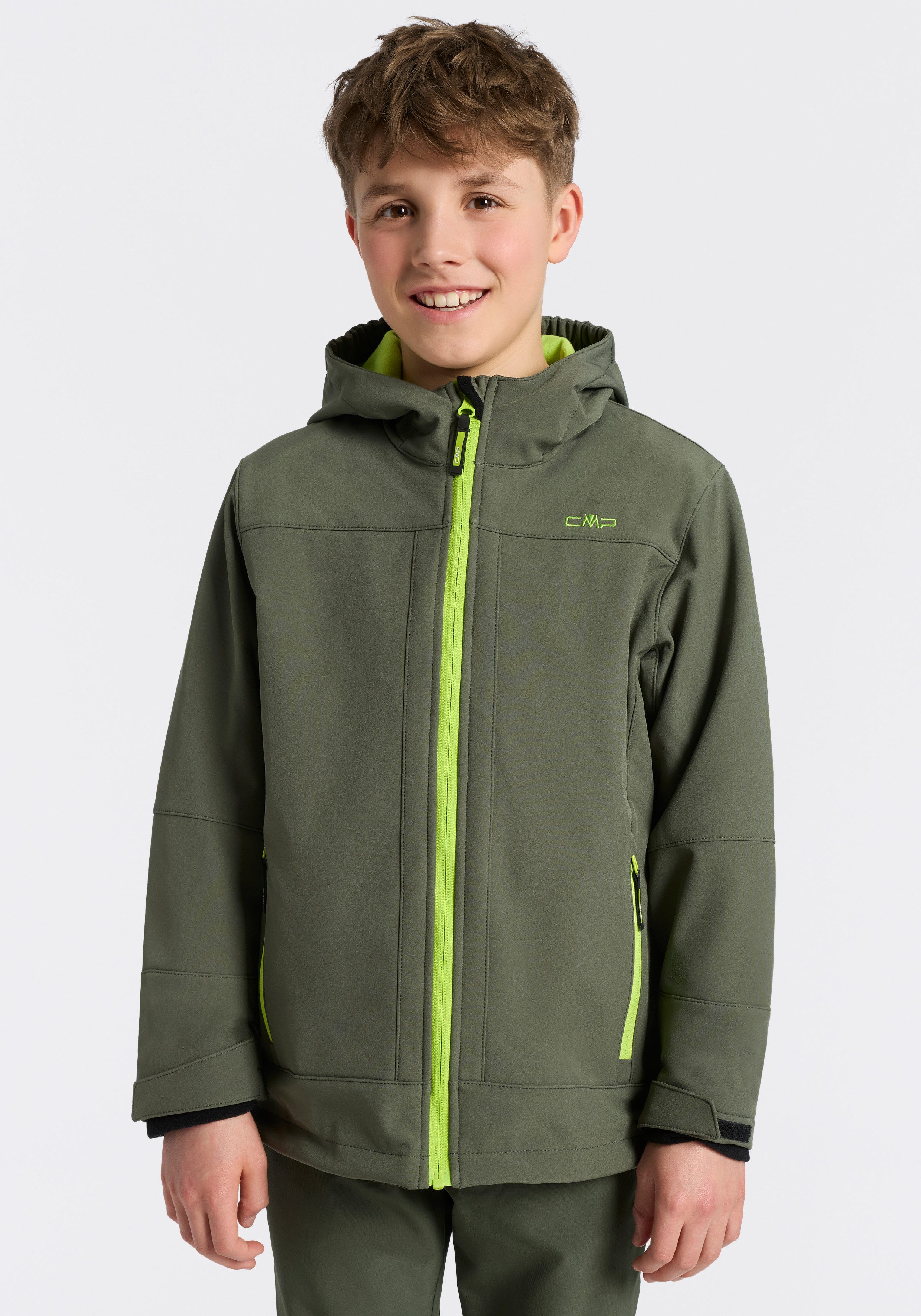 CMP Softshelljacke KID SOFTSHELL JACKET FIX HOOD wasserabweisend, windabweisend, mit Reißverschlusstaschen