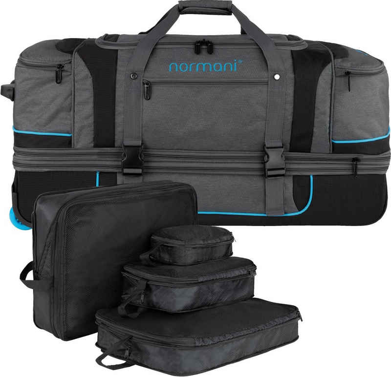 normani Reisetasche Reisetrolley 120-150 L mit Kleidertaschen, XXL Reisetrolley erweiterbar von 120 auf 150 Liter