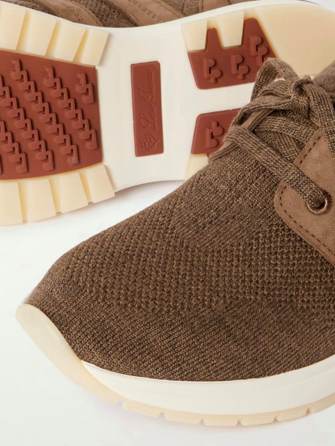 Loro Piana Sneakers Schuhe 360 Flexy Walk Leather-Trimmed Wish® Wool 38,5 Sneaker 360 Flexy Walk Leder-Trimmed Wish®