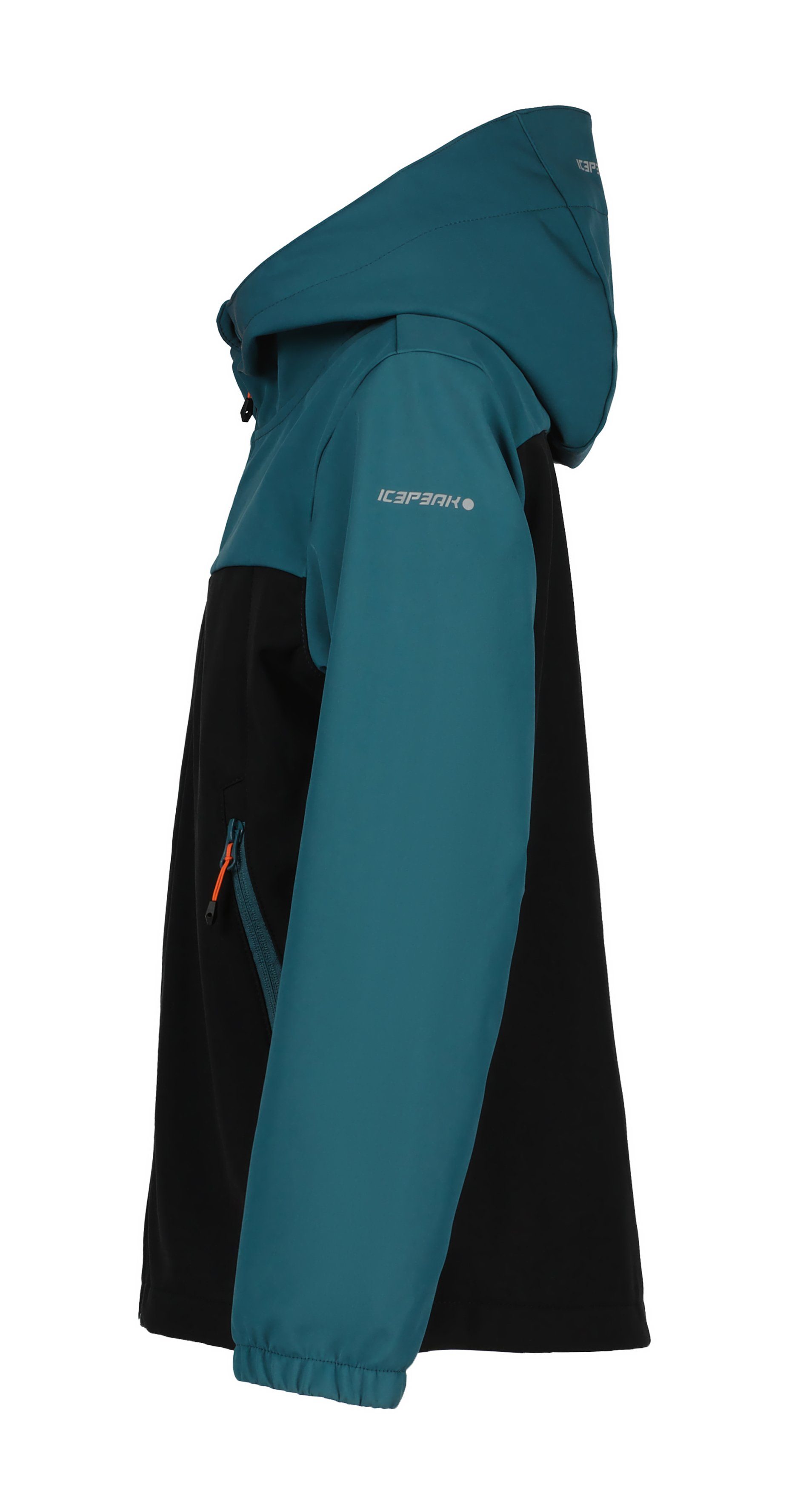 Icepeak Softshelljacke KONAN - für emerald Kinder und wasserabweisendem aus Material winddichtem