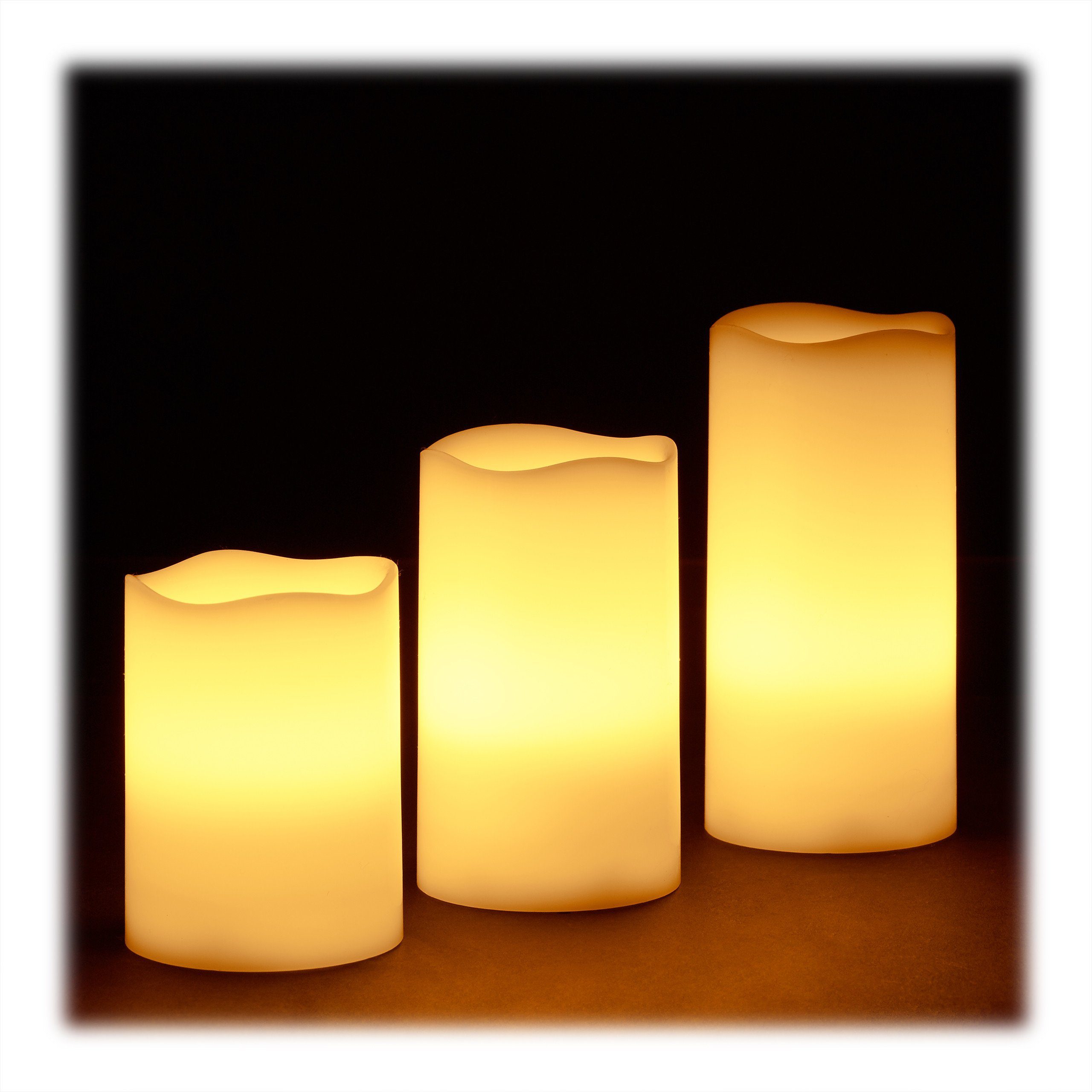 relaxdays LED-Kerze LED Kerzen Echtwachs im 3er Set