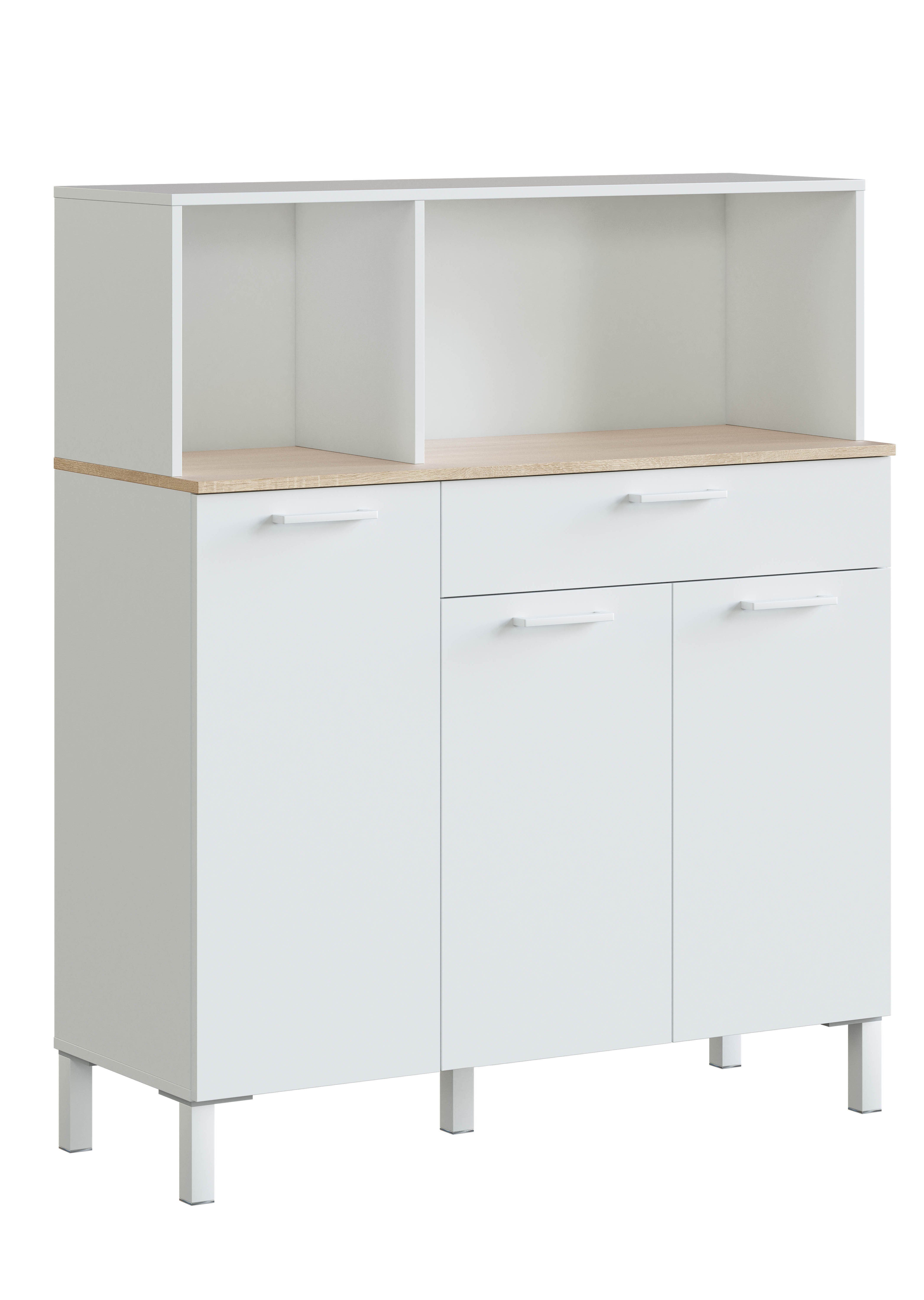 Küchenbuffet Küchenschrank, Singleküche, Mehrzweckschrank, weiß, gross