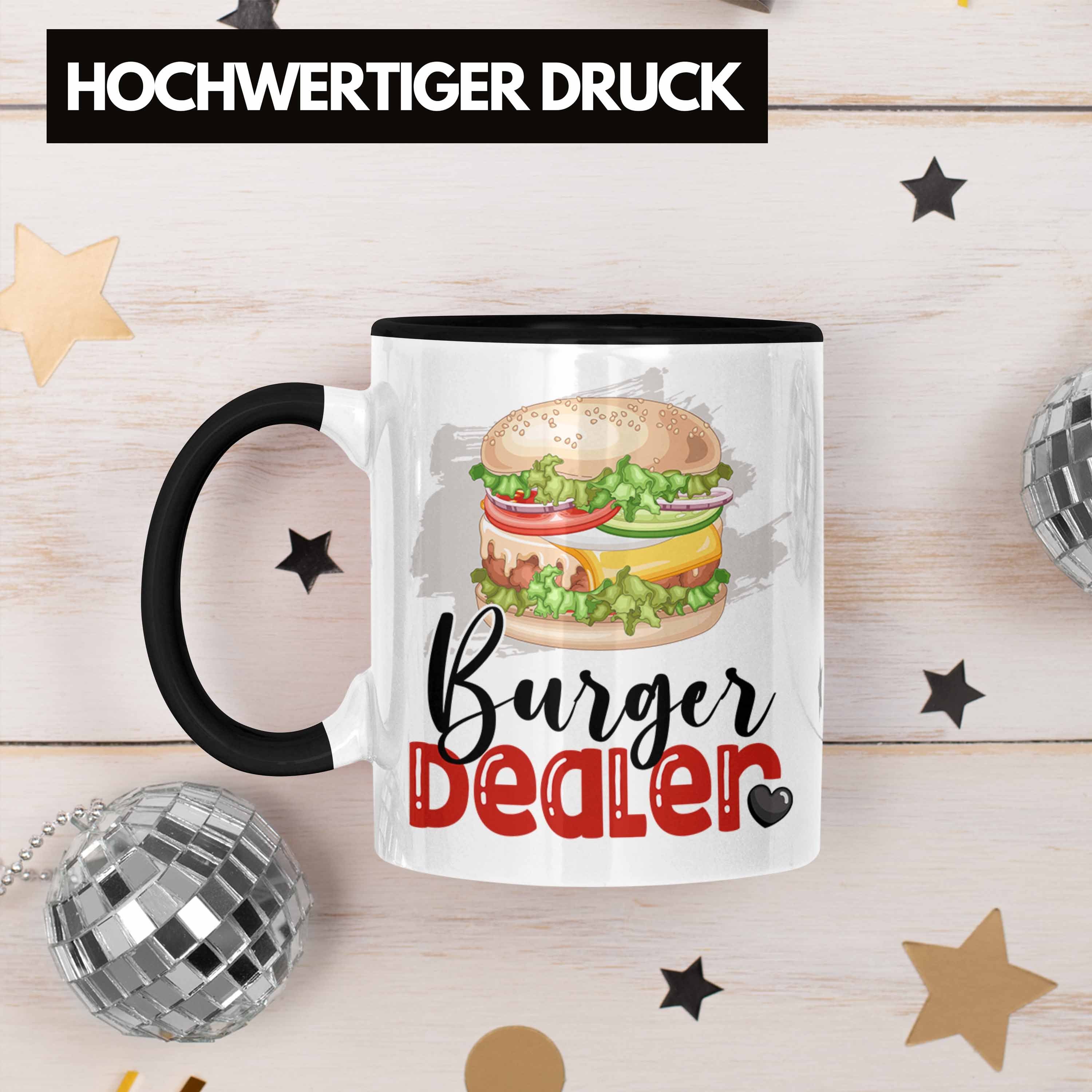 Trendation Tasse Burger Geburtstag Schwarz Geschenk Tasse Burgerverkäufer Dealer für Spr Besten