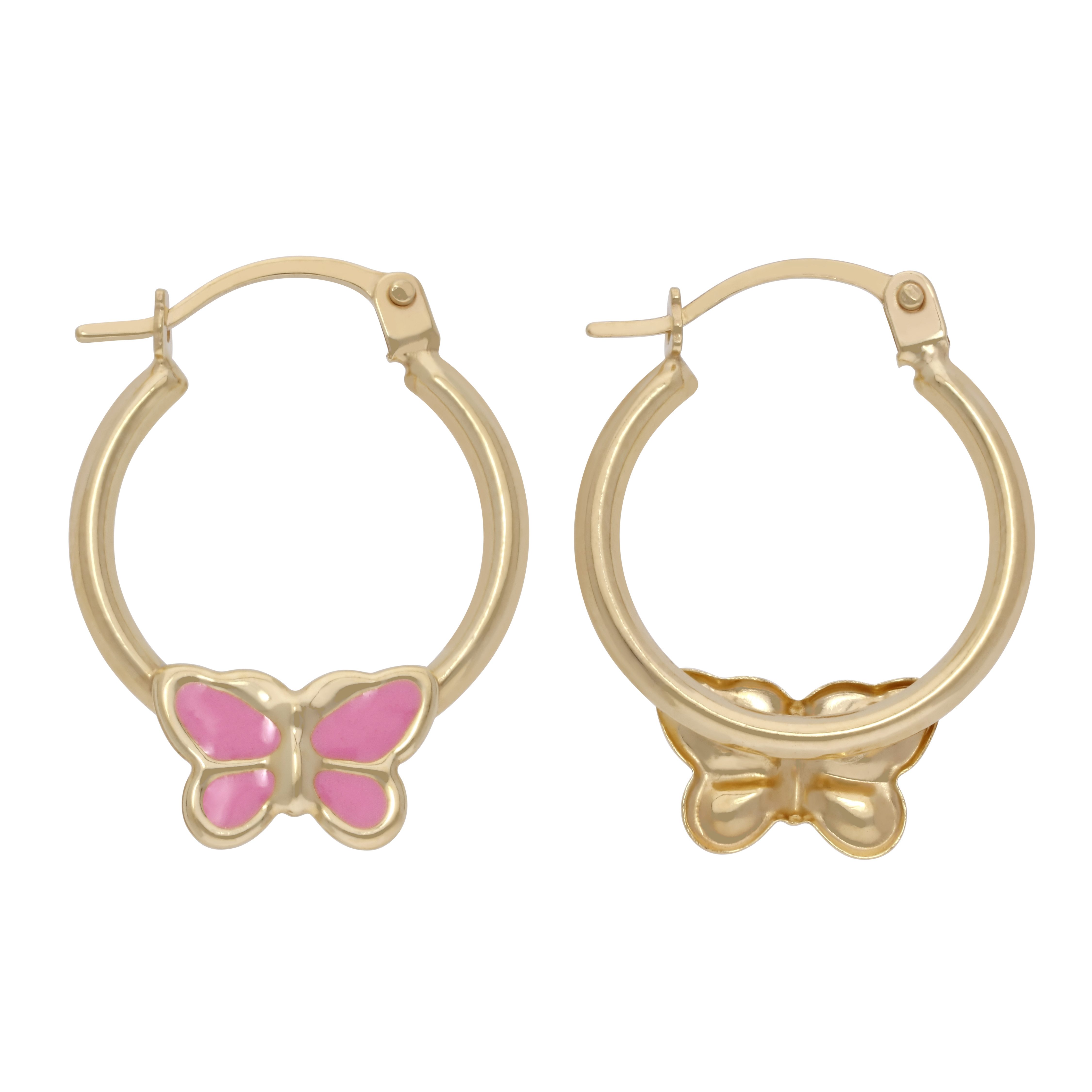 Firetti Paar Creolen Schmuck Geschenk Gold 375 Ohrschmuck Ohrringe Schmetterling