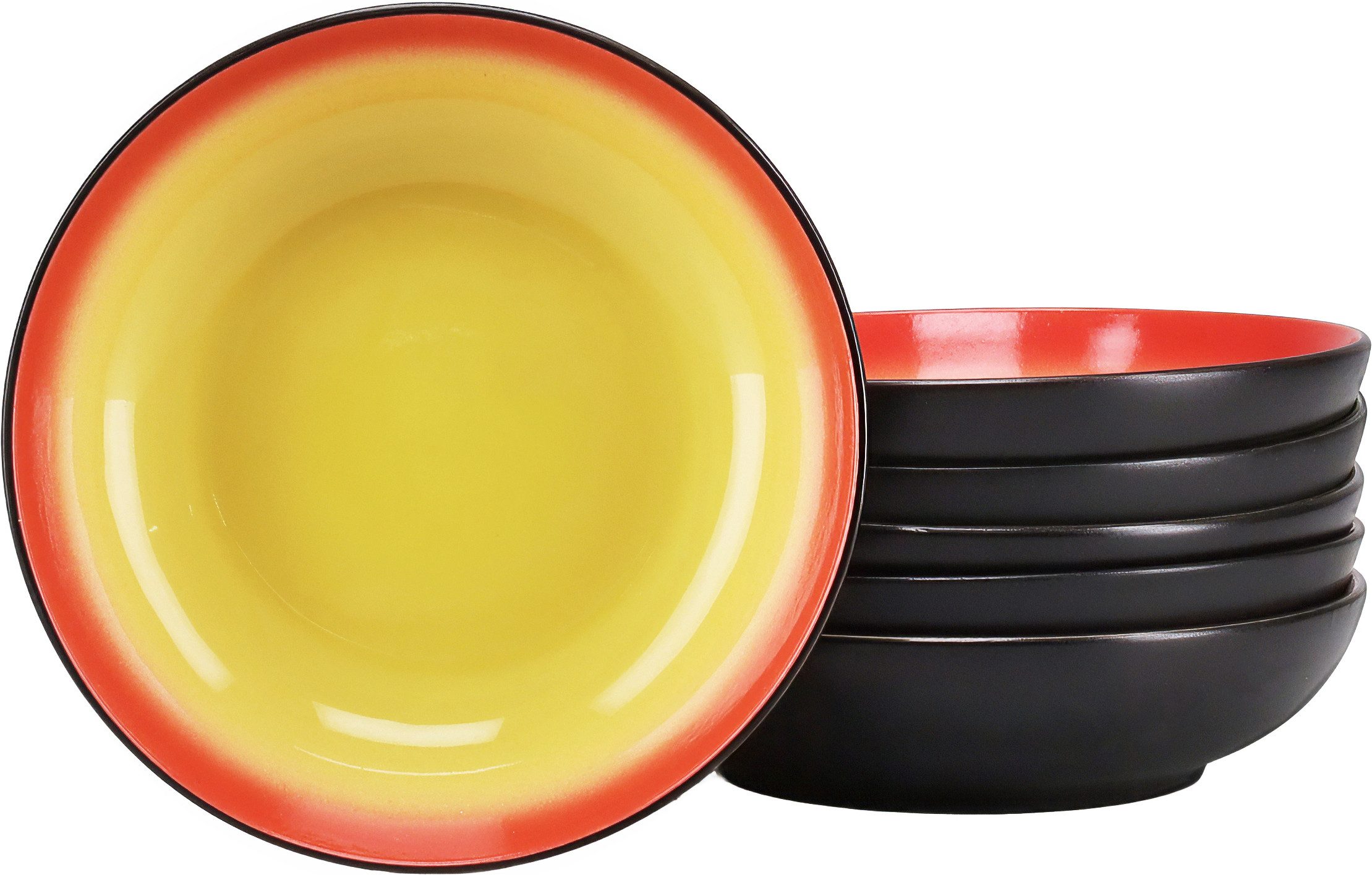 CreaTable Suppenteller Hot, Teller-Set, 6-tlg., (6 St), Moderne Coupeform, außergewöhnliches Design