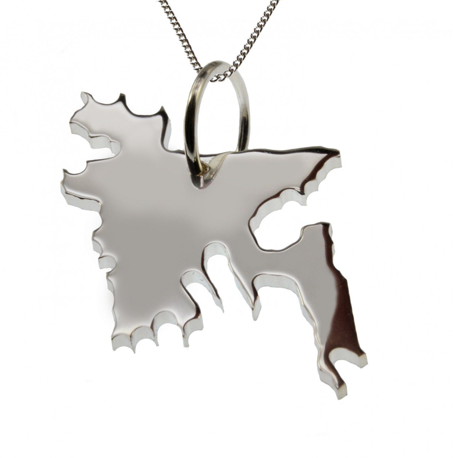 Kette mit Anhänger 50cm Halskette + Bangladesh Anhänger in massiv 925 Silber