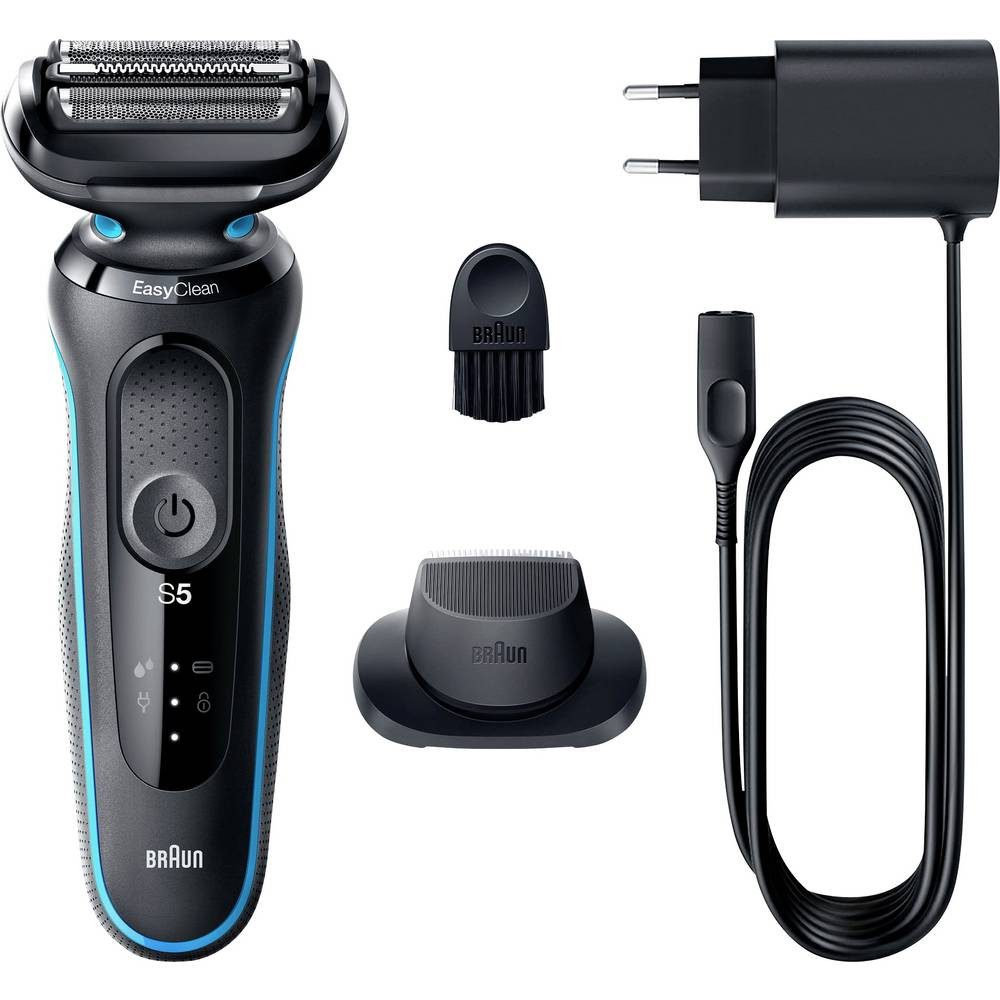 Braun Elektrorasierer 51-M1200s Folienrasierer Schwarz, Blau