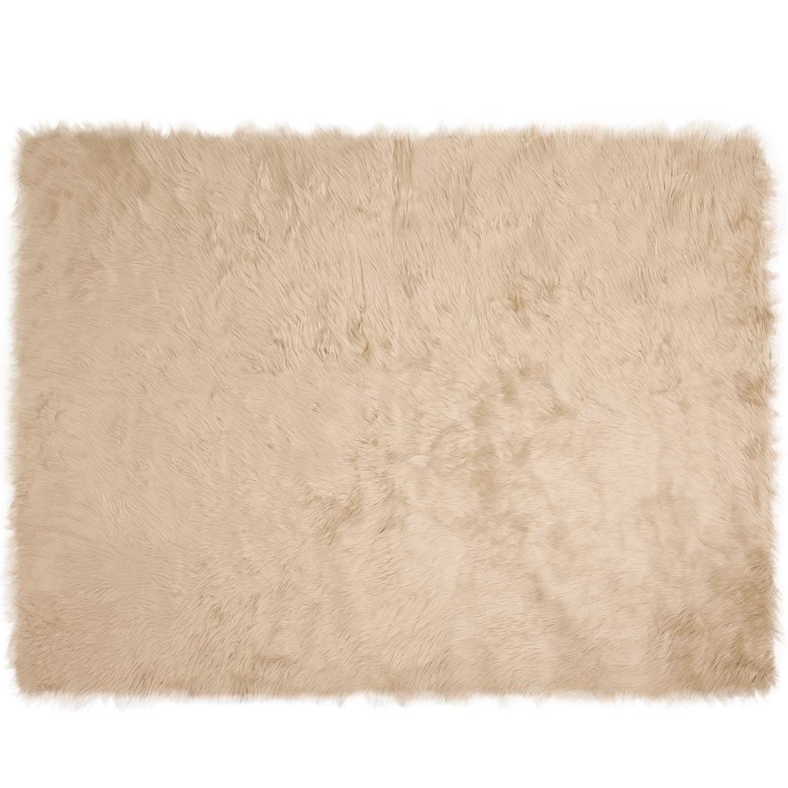 vidaXL Teppich Teppich aus Kunstschaffell TAFALLA Beige 240 x 340 cm Polyester, Rechtwinklig
