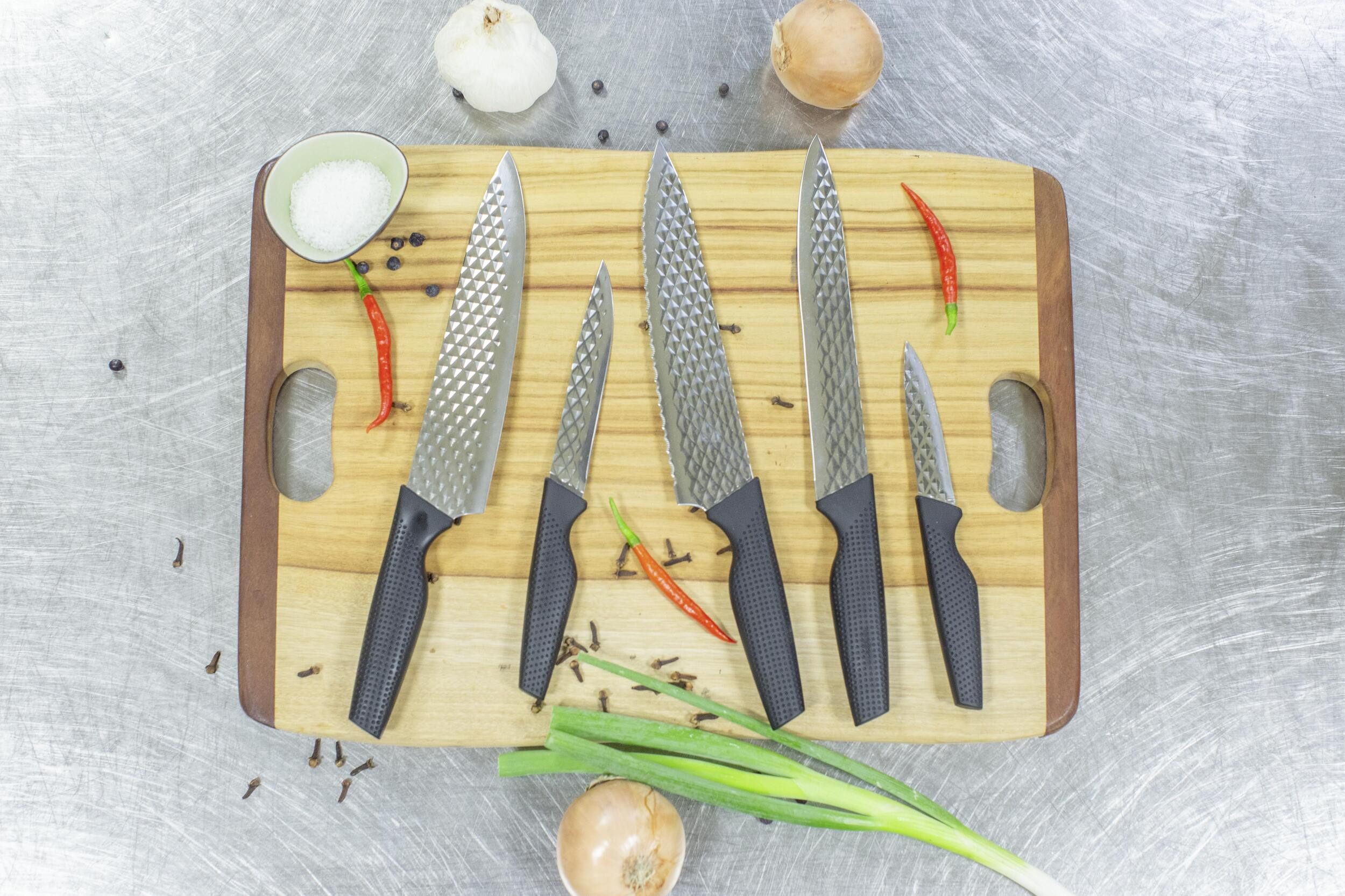 MediaShop Messer-Set Messer-Set Air Blade (5-tlg), Edelstahl, antihaftbeschichtete Klingen, ergonomische Griffe