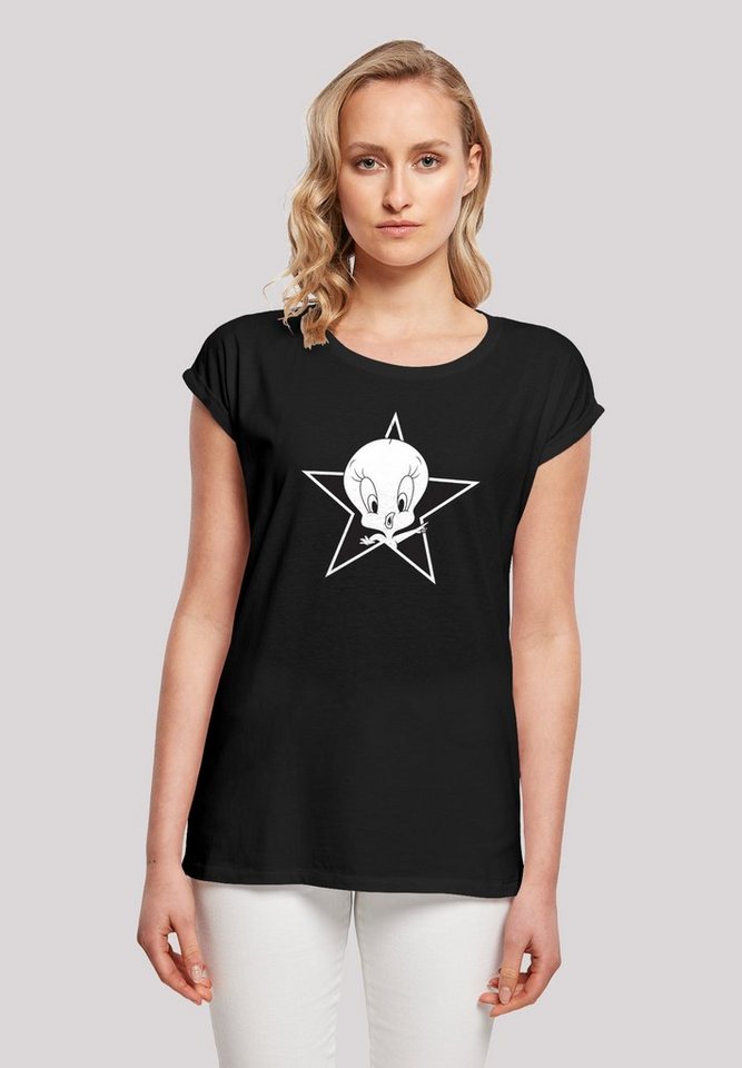 F4NT4STIC Kurzarmshirt Damen Looney Tunes Tweetie with Ladies Extended  Shoulder Tee (1-tlg), Stylisches T-Shirt aus angenehmer Baumwollmischung