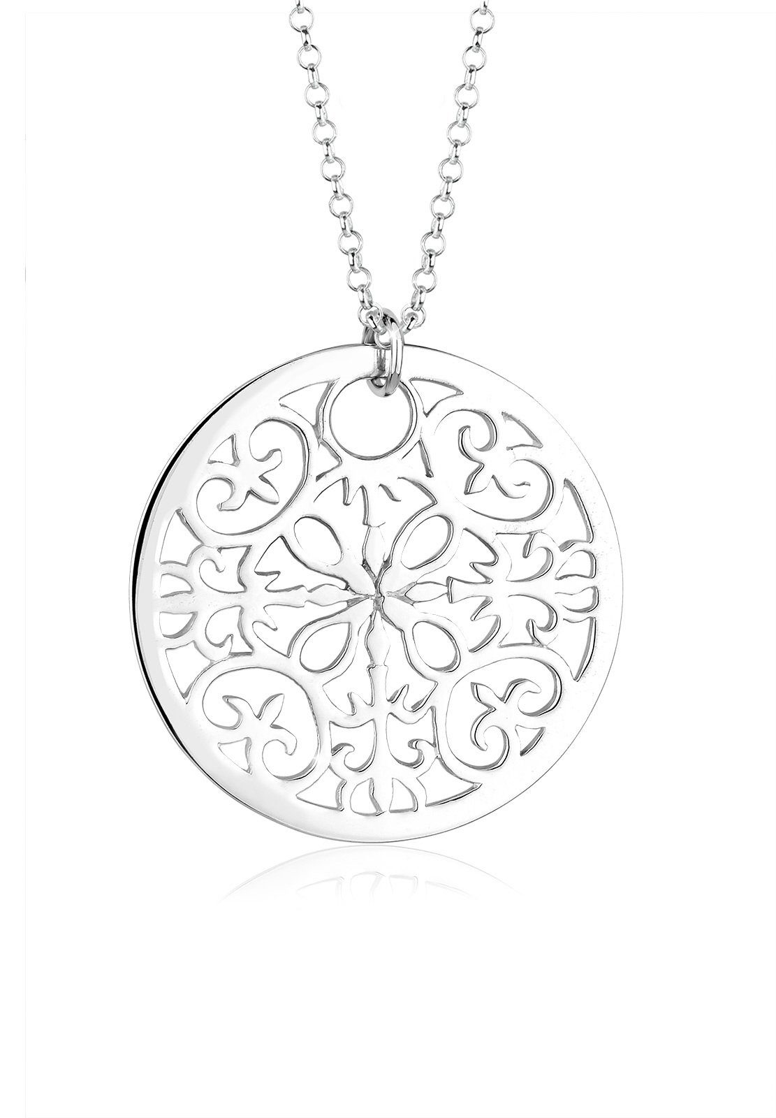 Elli Kette mit Anhänger Ornament Symbol Anhänger Rund 925 Silber