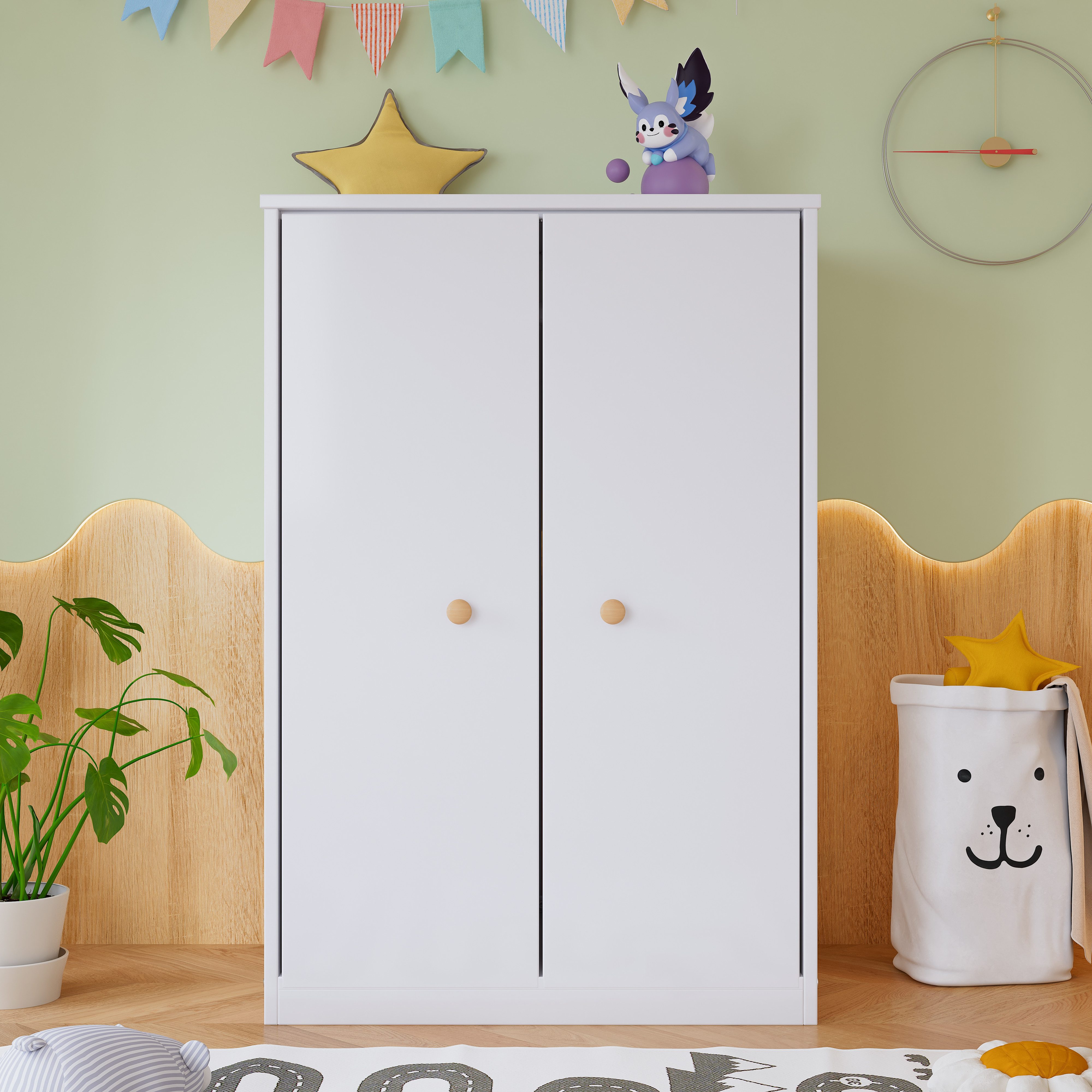 Flieks Kleiderschrank 2-türiger Kleiderschrank mit Stange günstig online kaufen