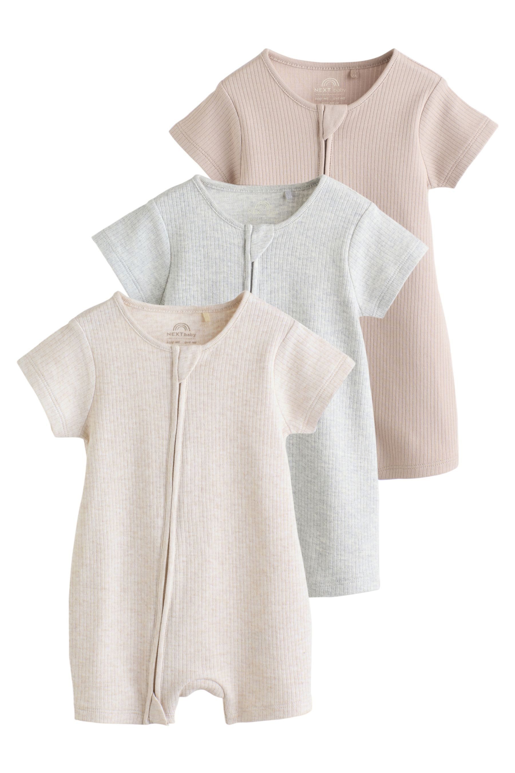 Strampler 3er-Pack Baby-Strampler mit 2-Wege-Reißverschluss