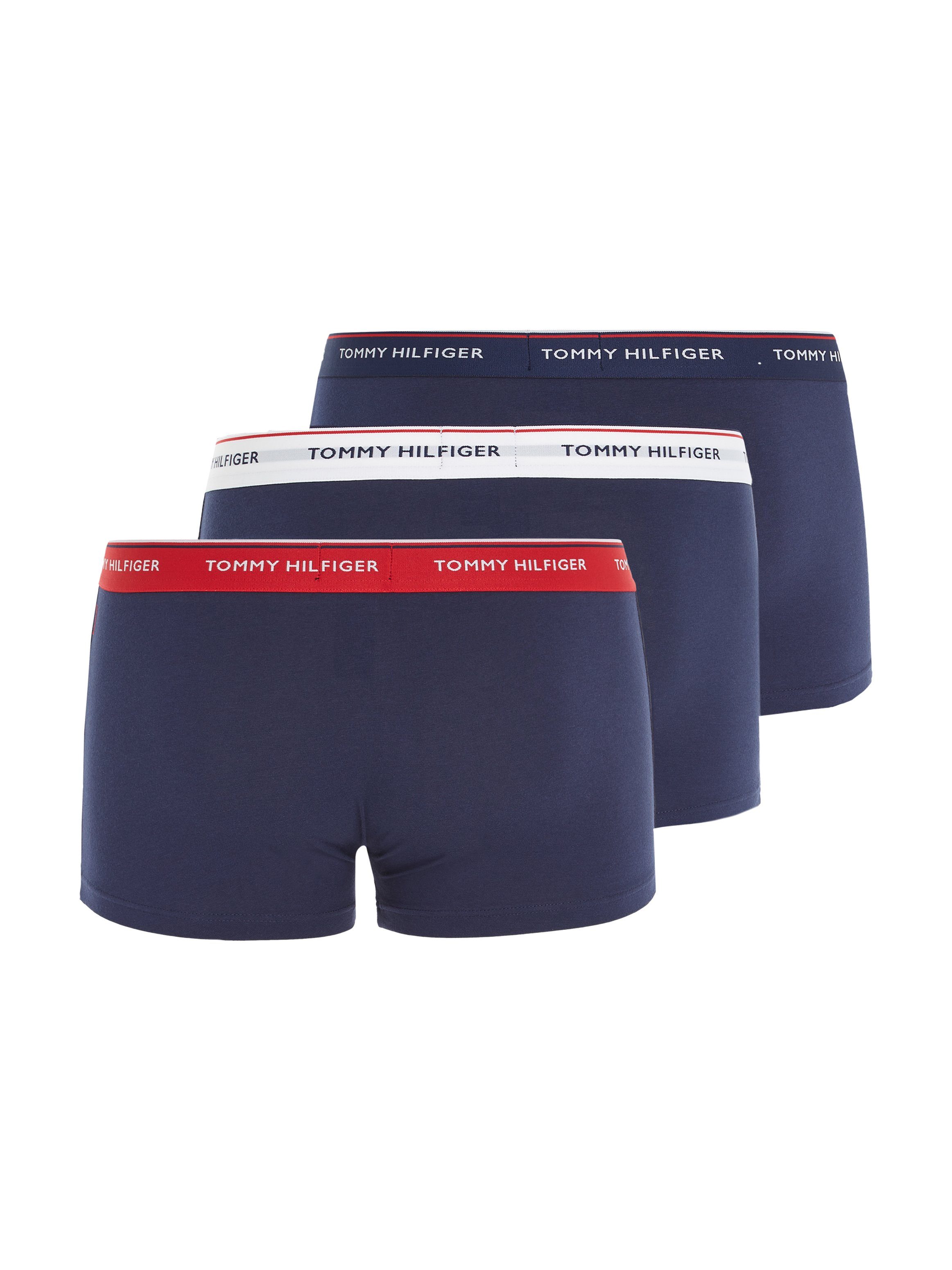 Tommy Hilfiger Underwear Logo-Elastikbund blau Trunk 3er-Pack) LR mit TRUNK 3-St., 3P (Packung