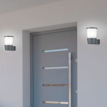 etc-shop Außen-Wandleuchte, LED-Leuchtmittel fest verbaut, Warmweiß, Wandleuchte Außenleuchte Außenlampe Wandlampe Hauswandleuchte