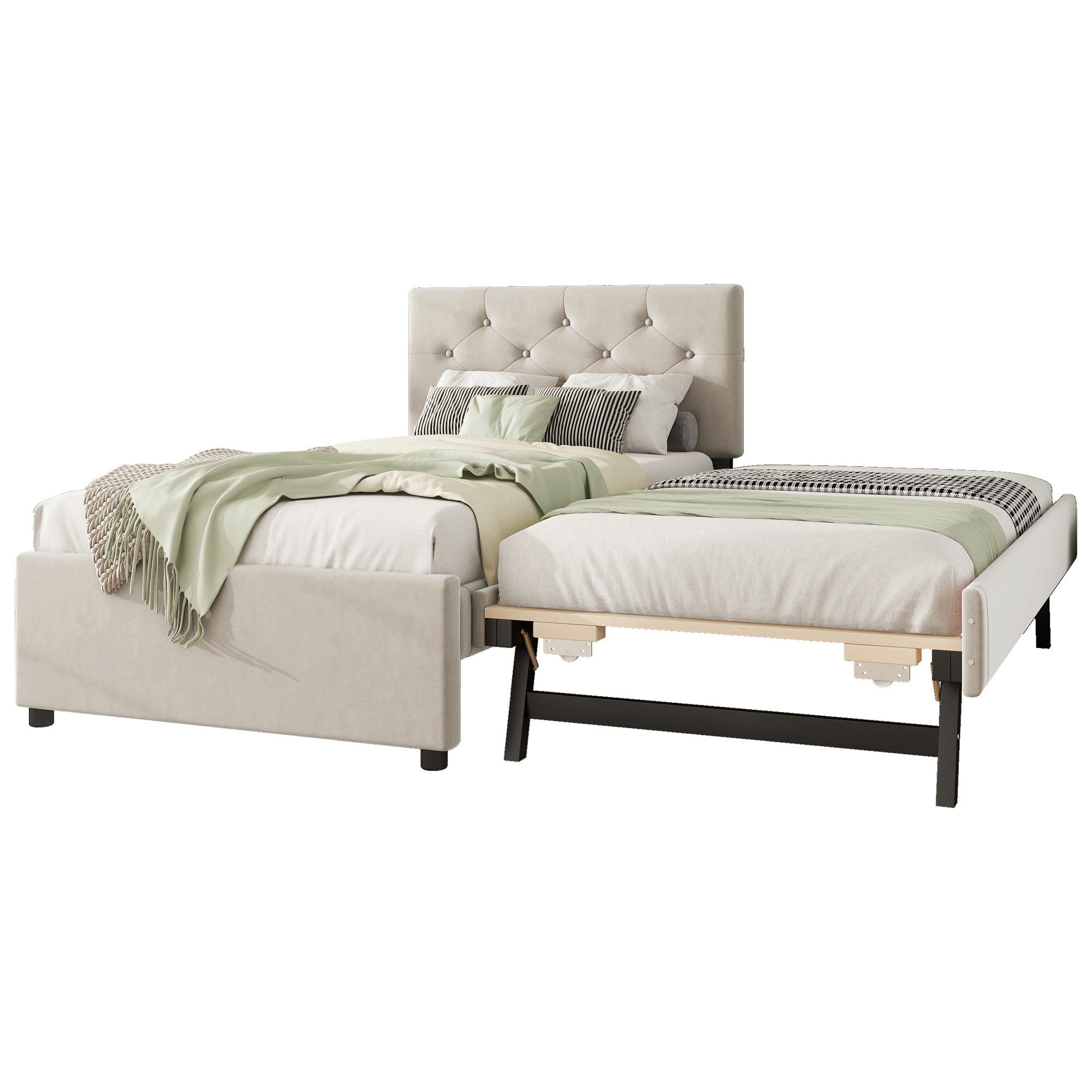 SOFTWEARY Polsterbett mit Gästebett und Lattenrost günstig online kaufen