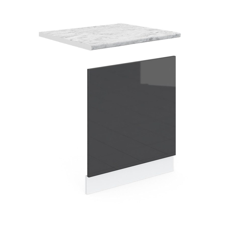 Vicco Frontblende R-Line, Anthrazit Hochglanz/Weiß, 60 cm, AP Marmor (1 St)