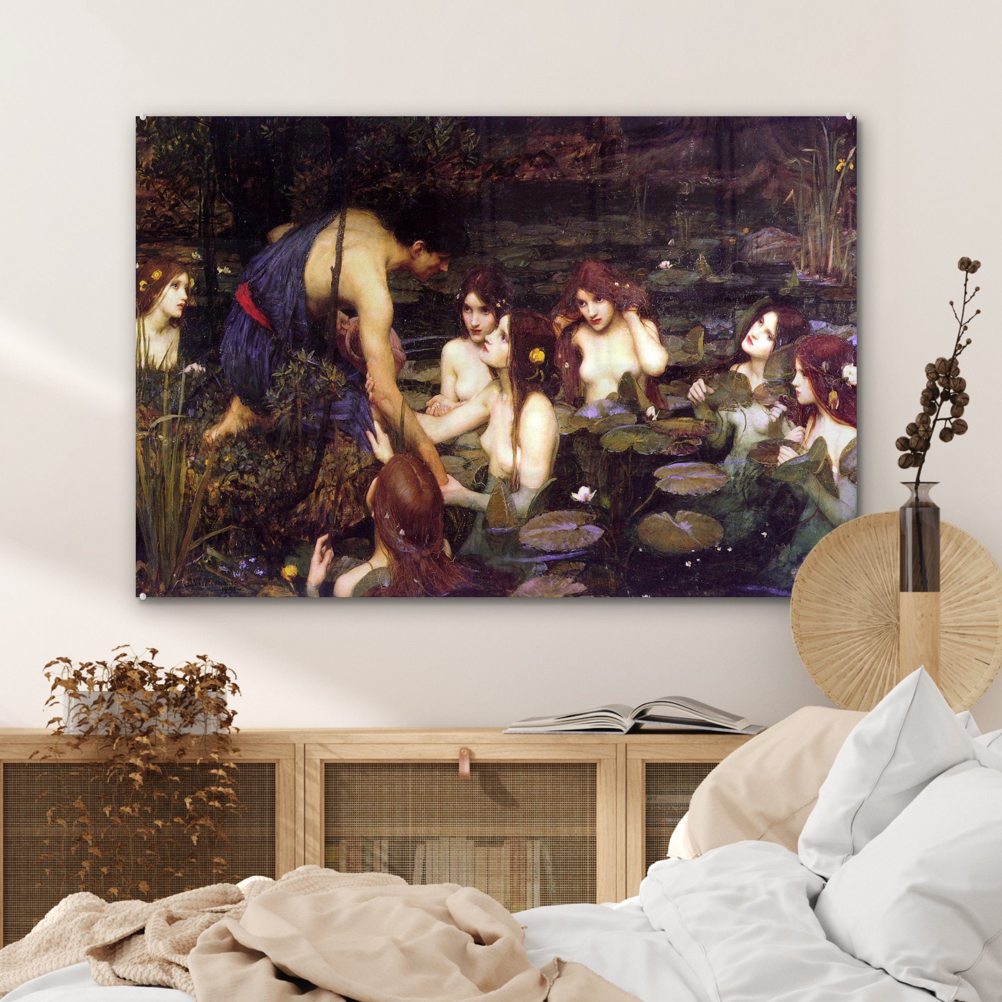 MuchoWow Acrylglasbild Hylas und die Nymphen - & William Wohnzimmer Schlafzimmer St), Gemälde (1 Acrylglasbilder Waterhouse, John von