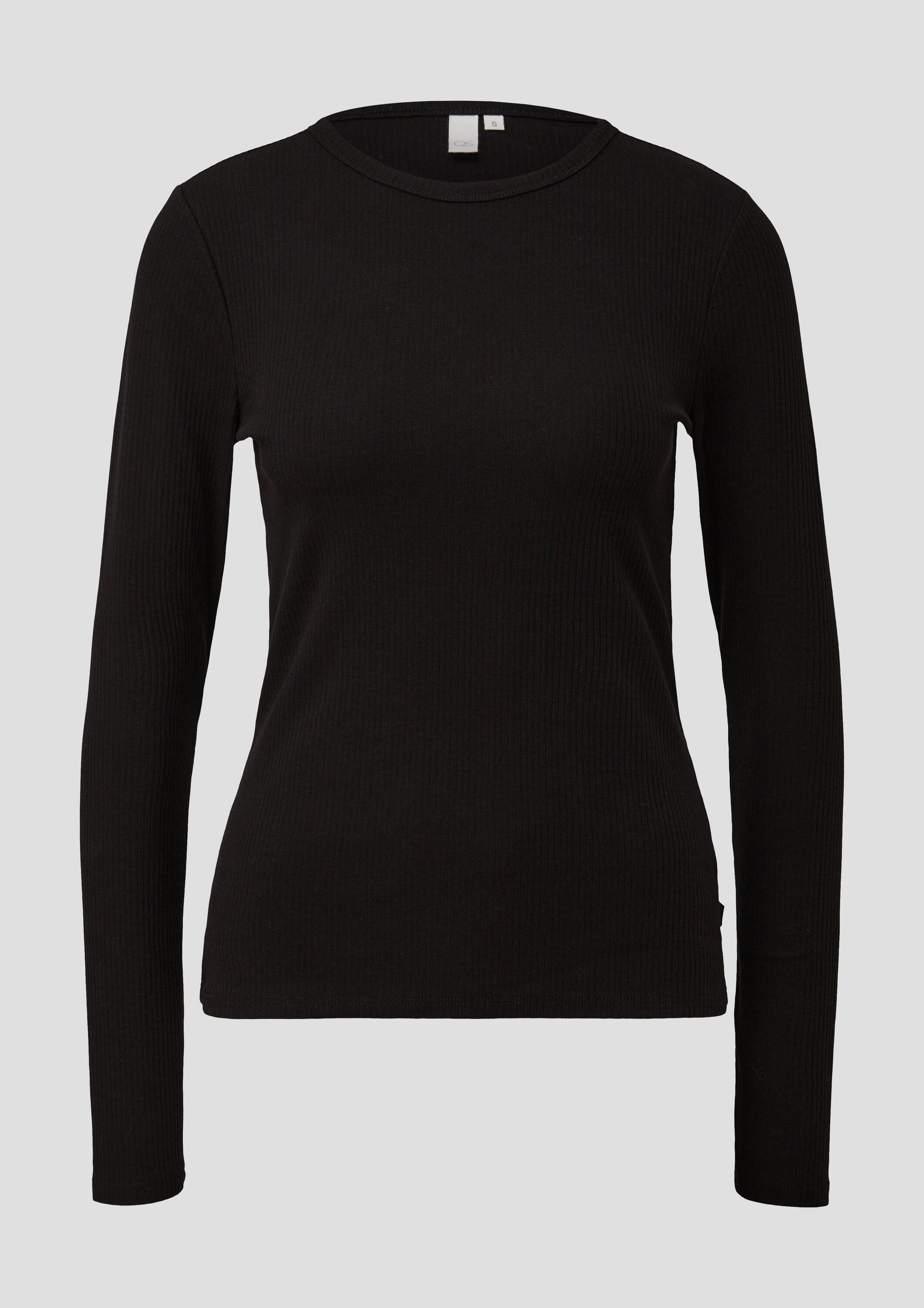 QS Langarmshirt T-Shirt Geripptes Longsleeve