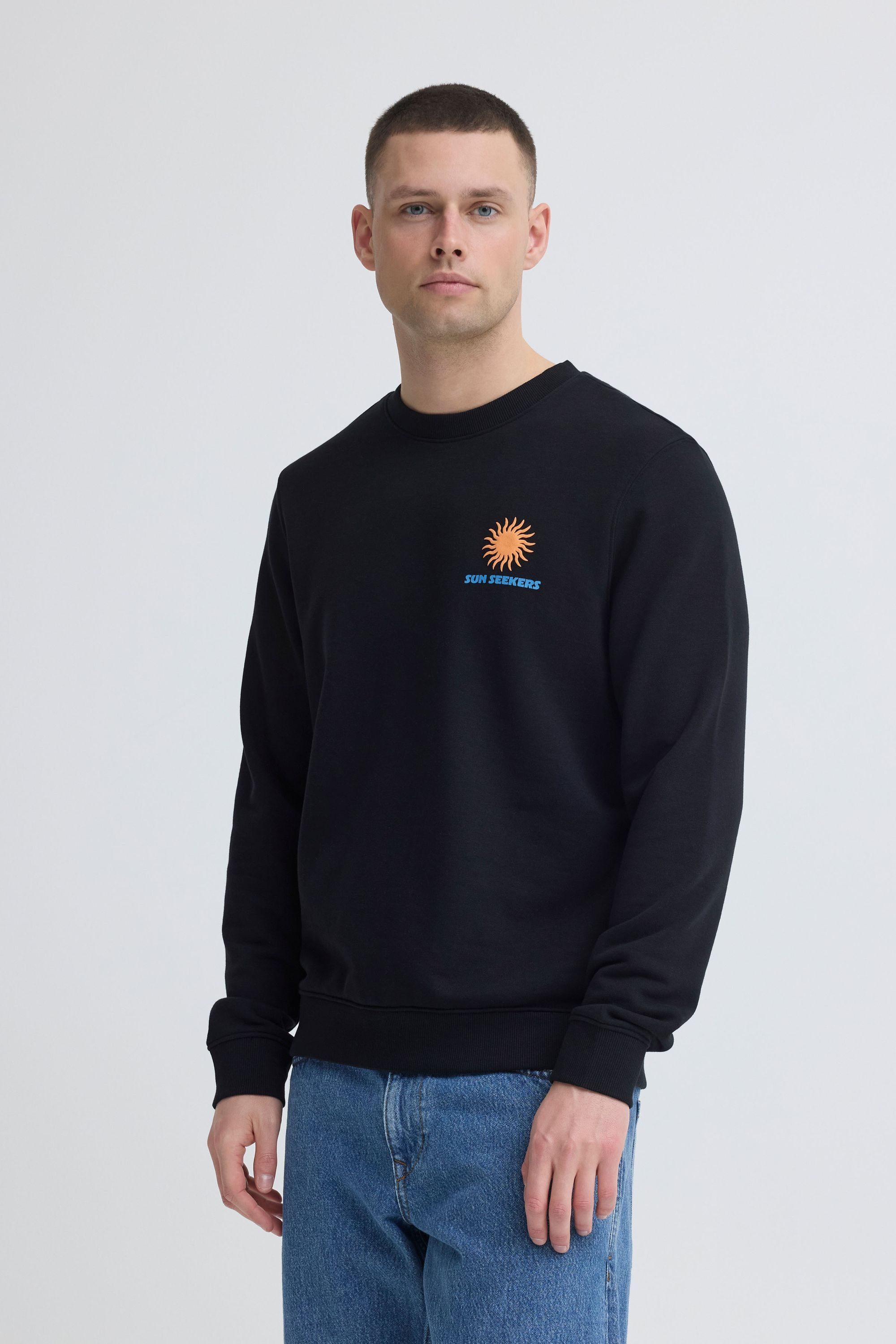 Blend Rundhalspullover BHKonsta Moderner Sweatpullover mit dezentem Print