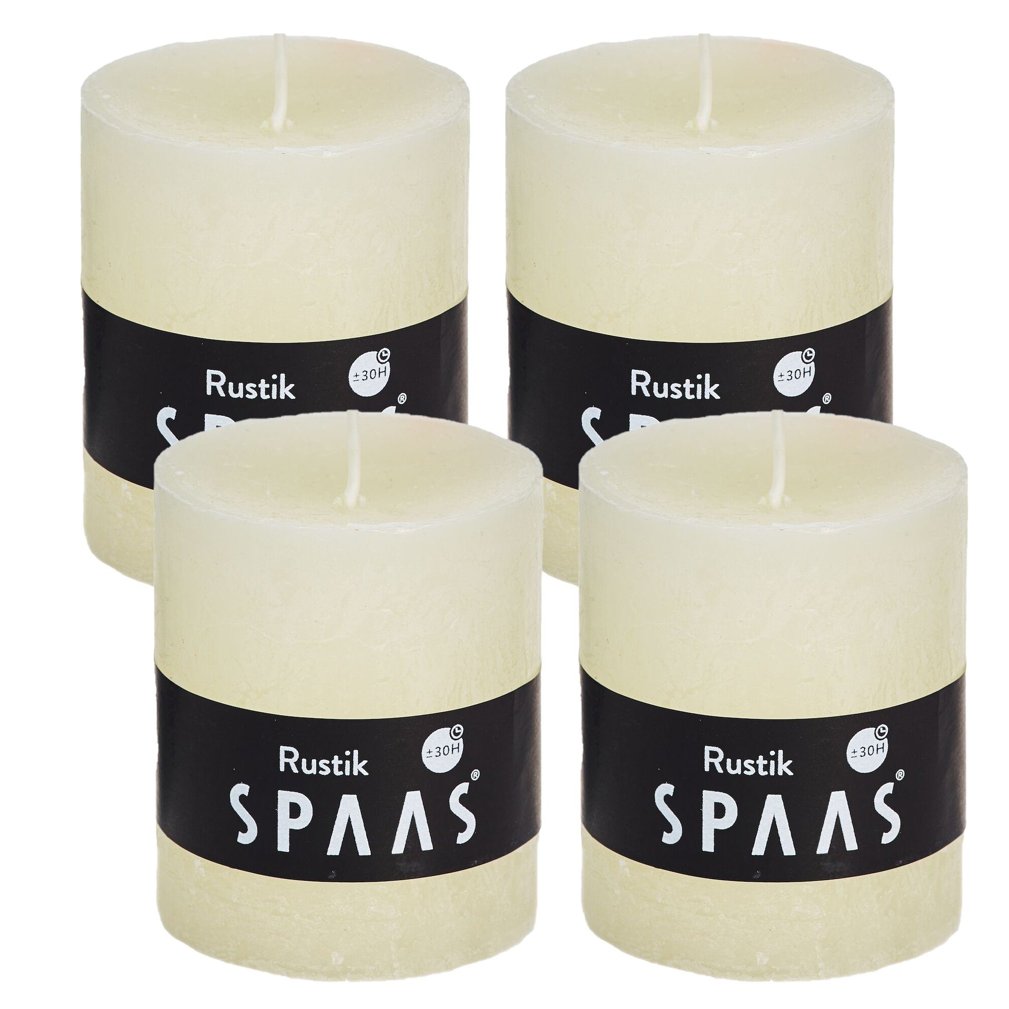 Spaas Stumpenkerze Rustikale Stumpen Kerze 68/80 mm - 9 Farben - Vorteilspack (Rustikal Stumpen Kerze in Vorteilpackung, Schönes Geschenk für Weihnachten), Rustikale Optik