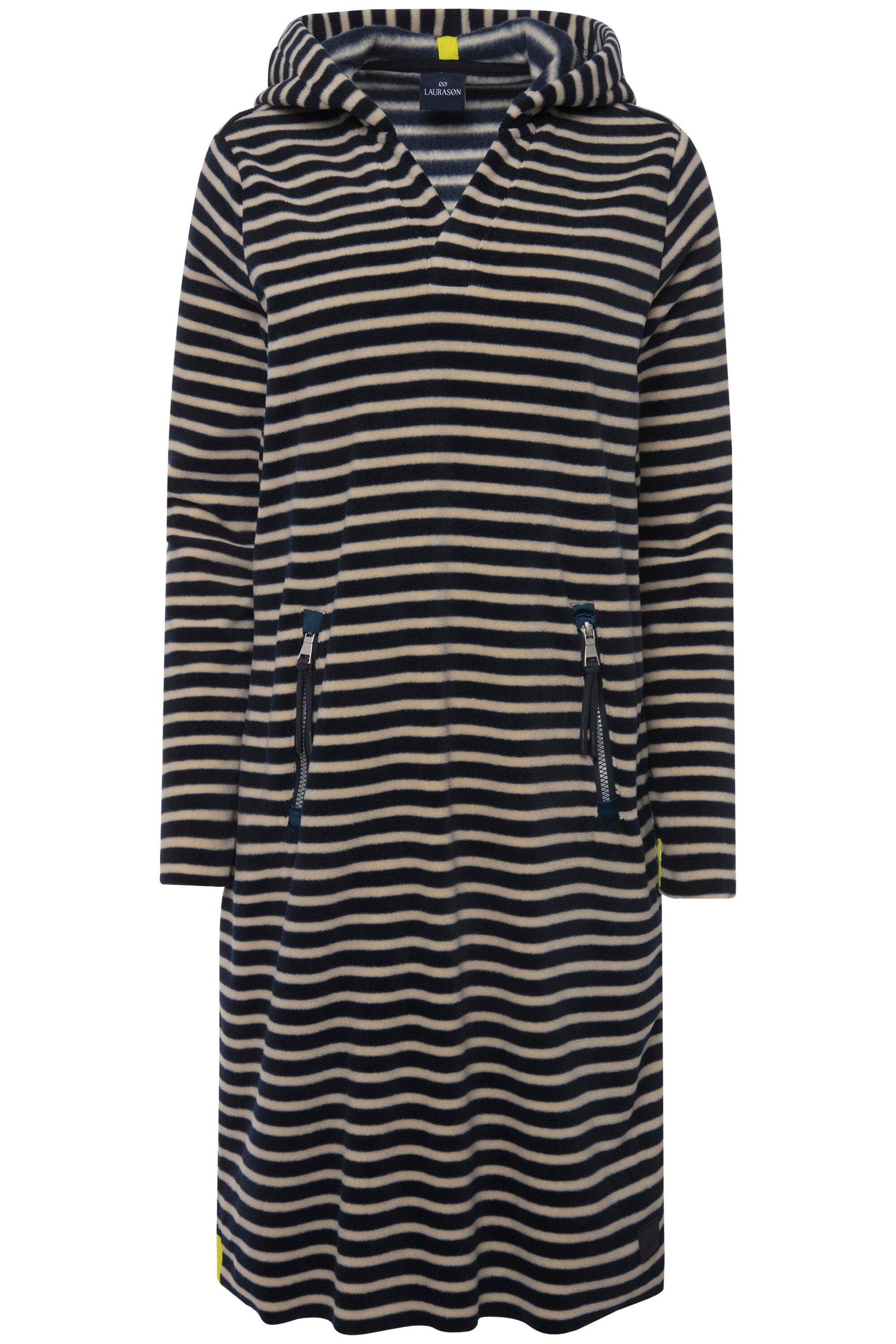 Laurasøn Midikleid Kleid geringelter Fleece Midilänge günstig online kaufen