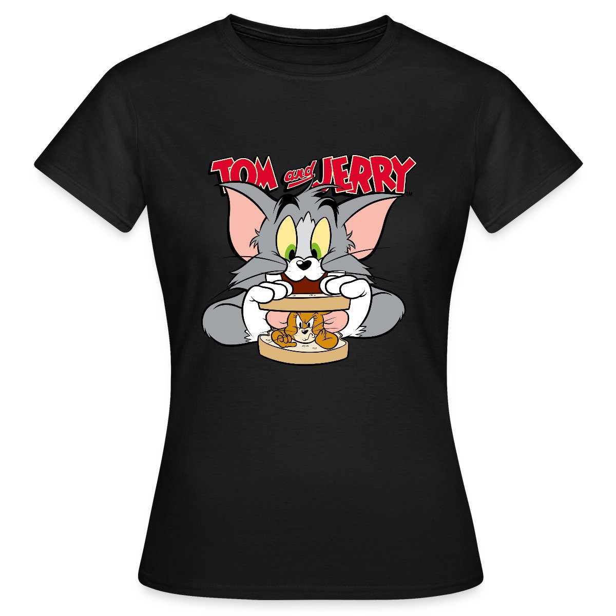 Spreadshirt T-Shirt Tom Und Jerry Maus-Sandwich günstig online kaufen