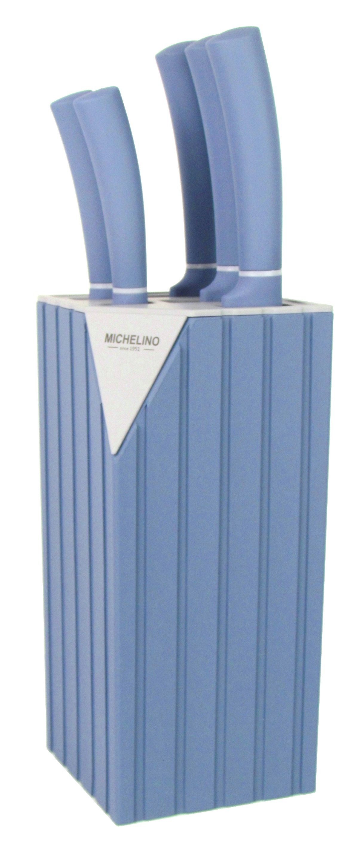 Michelino Ножиblock - bestehend aus 5 Ножиn und einem Ножиblock, Beidseitig geschliffen Klingen, Spülmaschinengeeignet