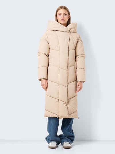 Noisy may Winterjacke Stepp Mantel Winter Jacke Lang Kapuze NMNEW 6107 in Hellbraun