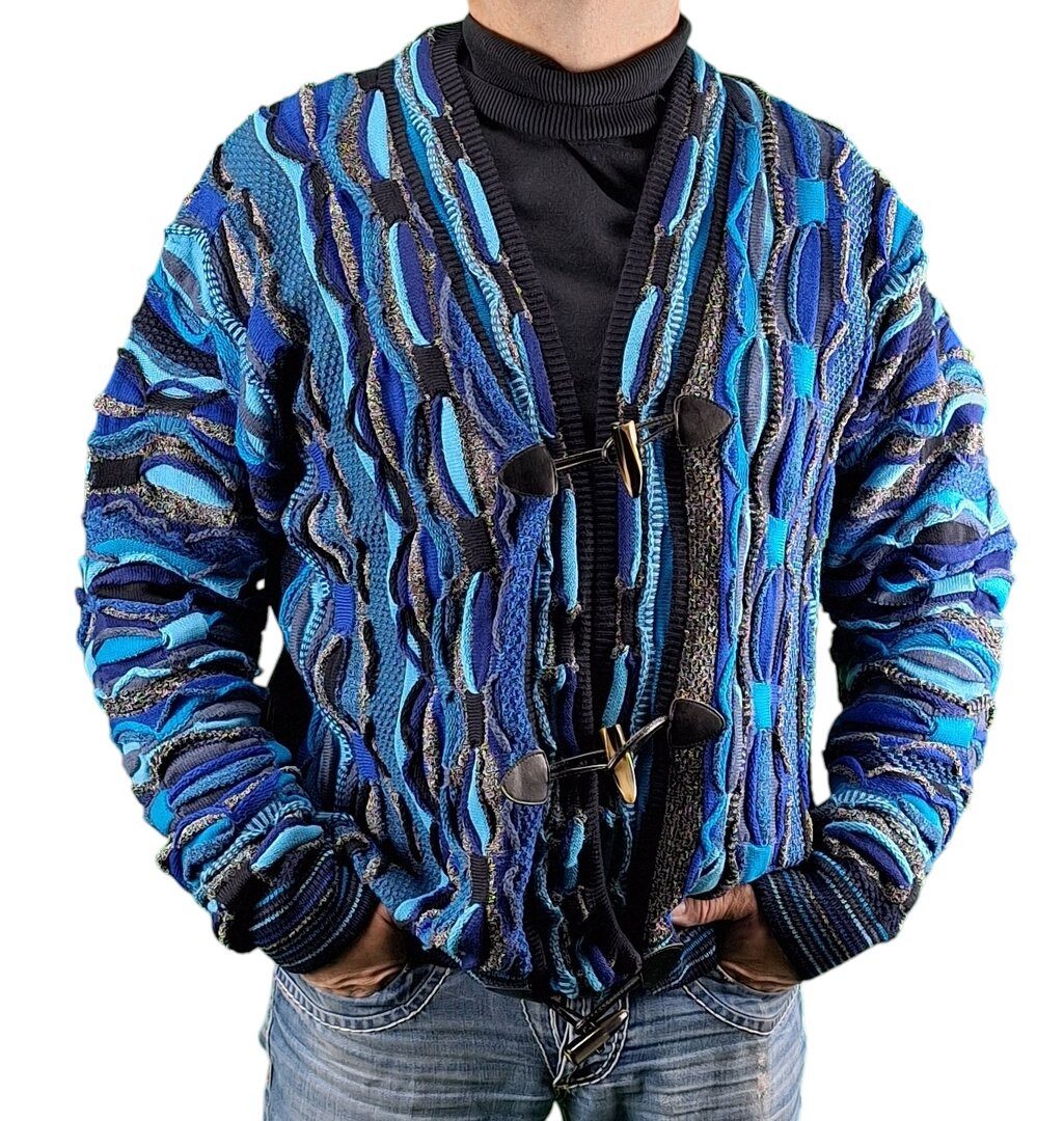 Lorenzoni Strickjacke 30068710L Knebelknöpfen und Intarsien-Design