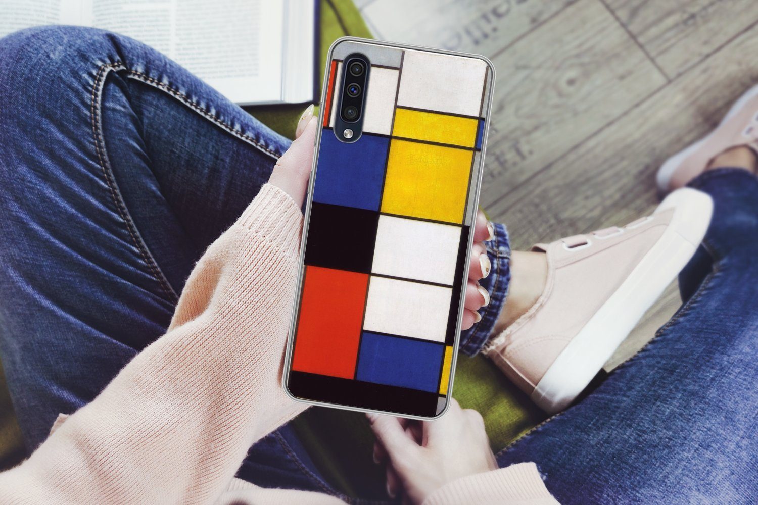 MuchoWow Handyhülle für Samsung Galaxy A30s Komposition A - Piet Mondrian, Smartphone-Bumper, Print, Handy Schutzhülle Dünn