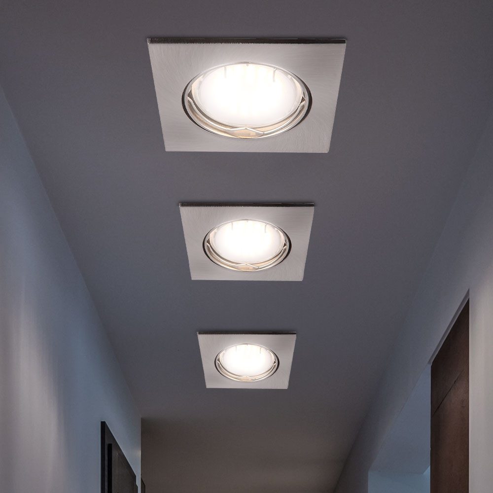 GLOBO LIGHTING LED Einbaustrahler, Leuchtmittel inklusive, Warmweiß, Einbaustrahler Deckenlampe Einbauspot LED Flurleuchte beweglich 3x