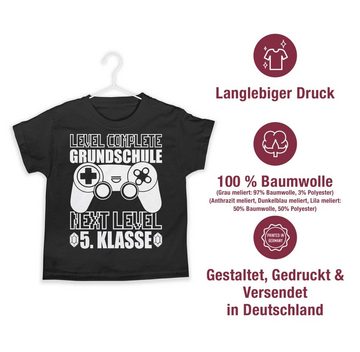 Shirtracer T-Shirt Level complete - Grundschule Next Level 5. Klasse - weiß Einschulung Junge Schulanfang Geschenke
