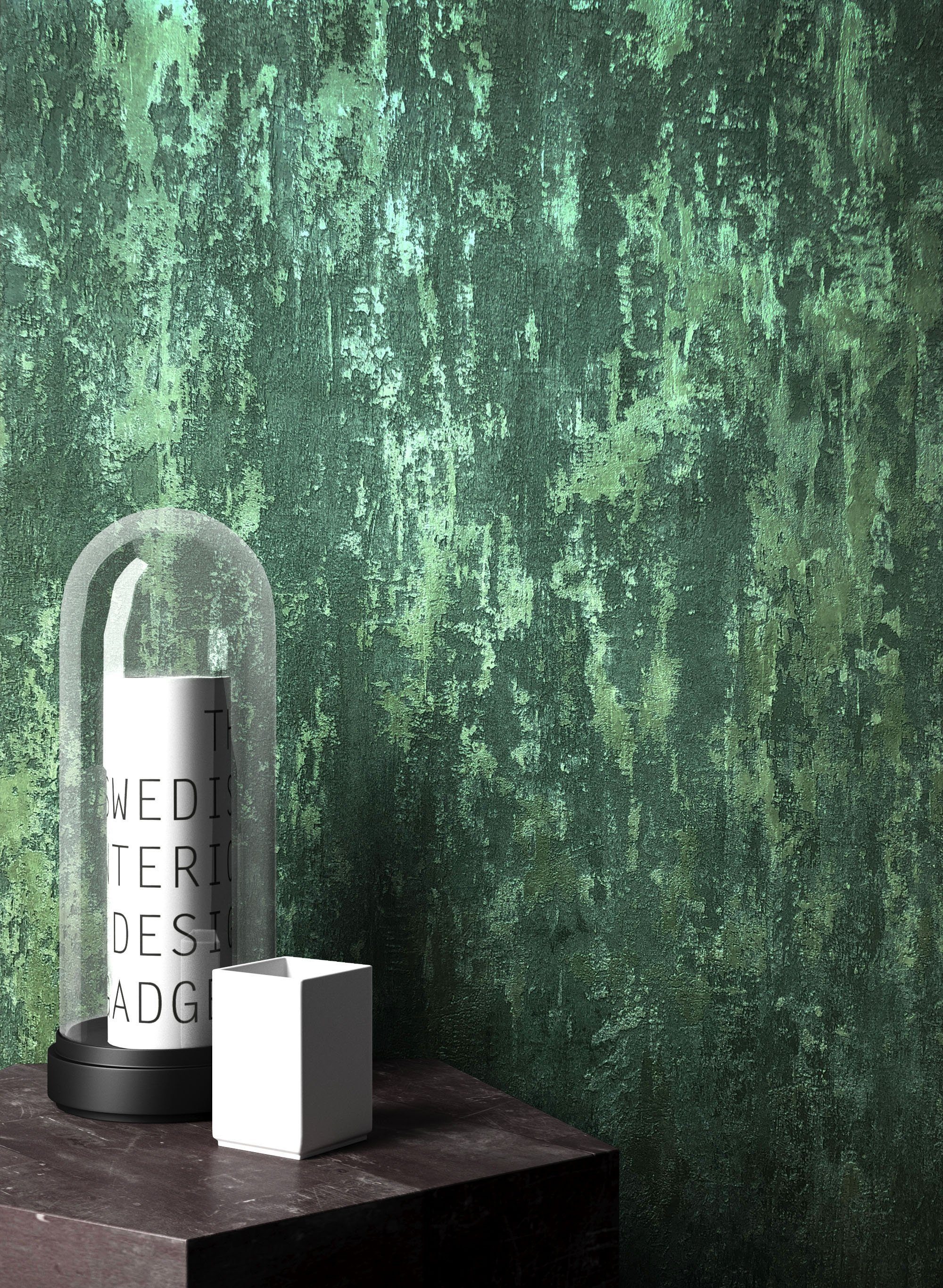 Newroom Vliestapete Specta Green Tapete Tapete,Grün,Glitzer Putz,Beton,Beto günstig online kaufen