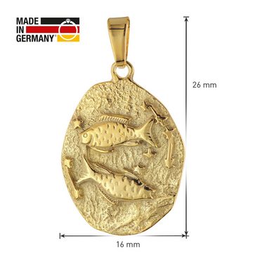 trendor Sternzeichenanhänger Sternzeichen- Fische Gold 333 / 8K 20 mm