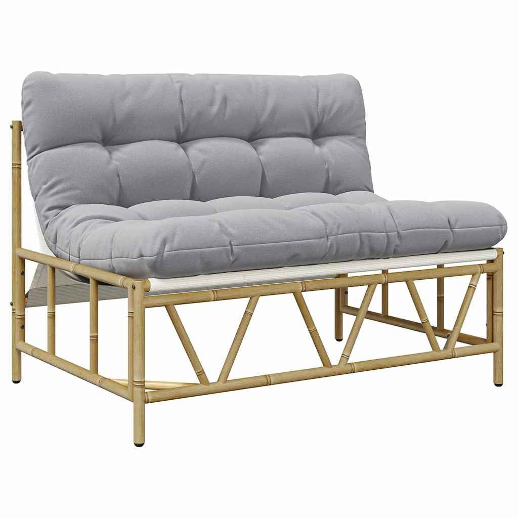 vidaXL Gartenstuhl Outdoor-Sitzplätze mit Kissen Hellgrau 110 x 74,5 x 71 cm Stahl (1 St)