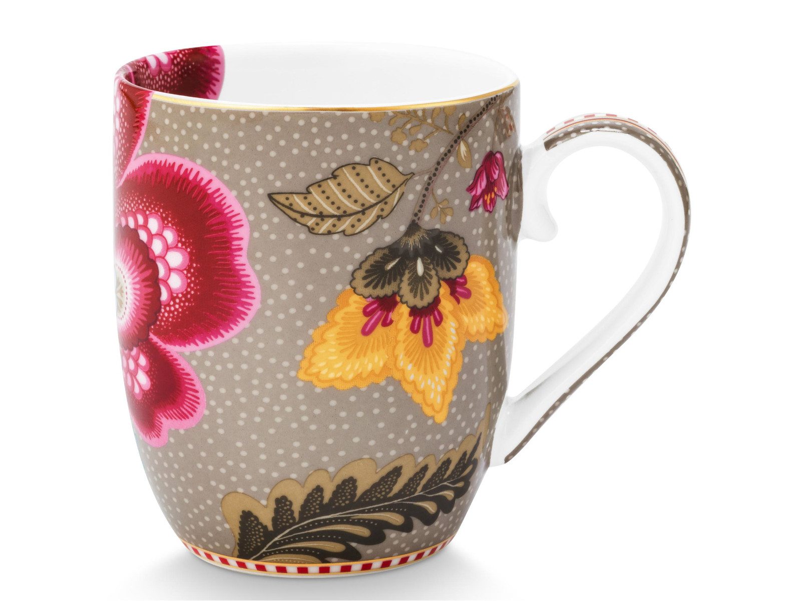 PiP Studio Becher Blooming Tales Fantasy Khaki Small Henkelbecher 0,2l Set2, Porzellan – Bild 3 von 5