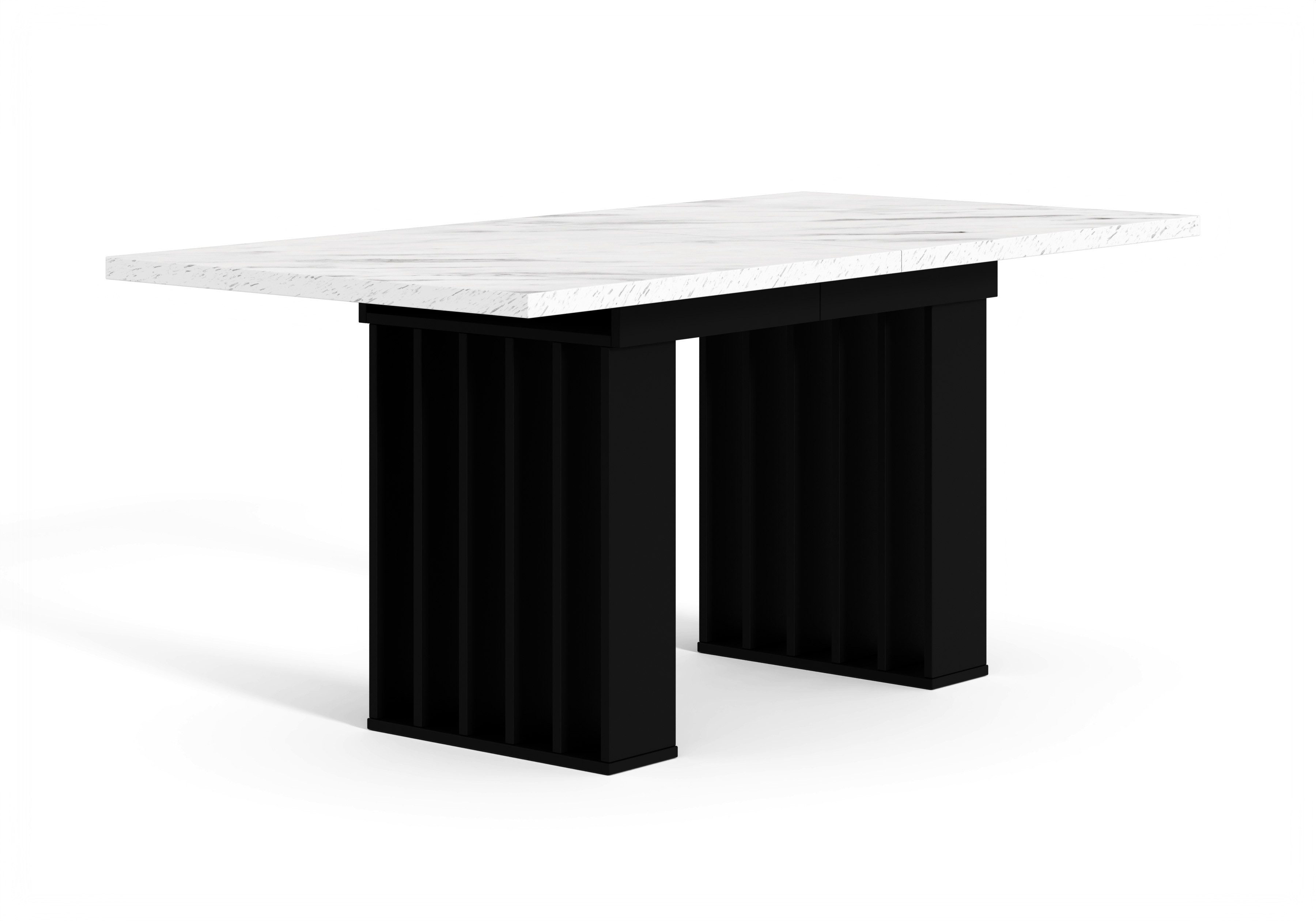 Home Collective Esstisch ausziehbar Tisch Küchentisch Esszimmertisch Ausziehtisch (160-240 x 80 cm Esszimmer Küche Wohnzimmer Esstisch erweiterbar), Säulengeste – Bild 5 von 5