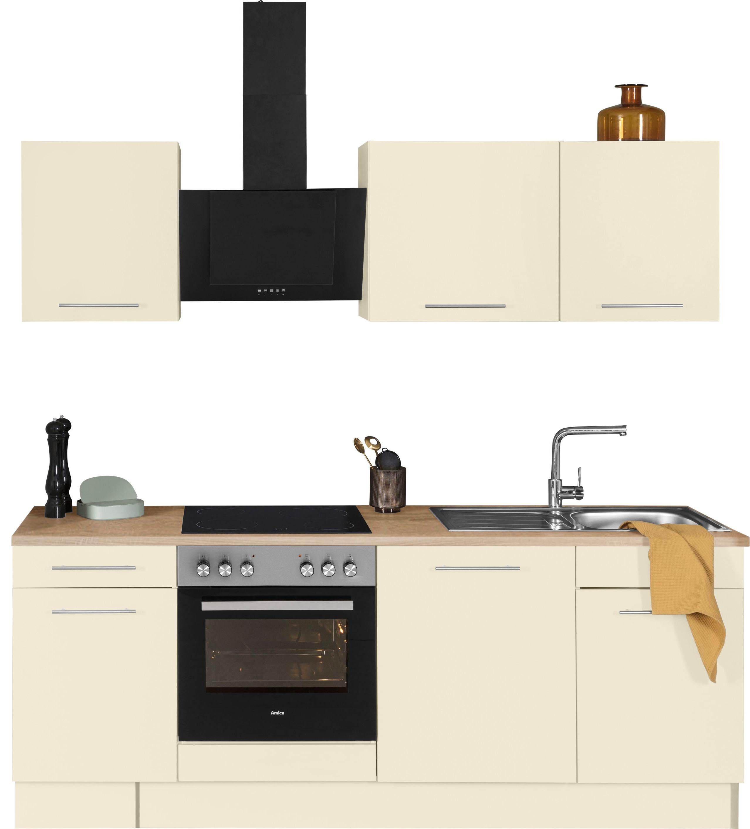 wiho Küchen Küchenzeile Ela, Breite 220 cm, Soft-Close-Funktion, höhenverstellbare Füße