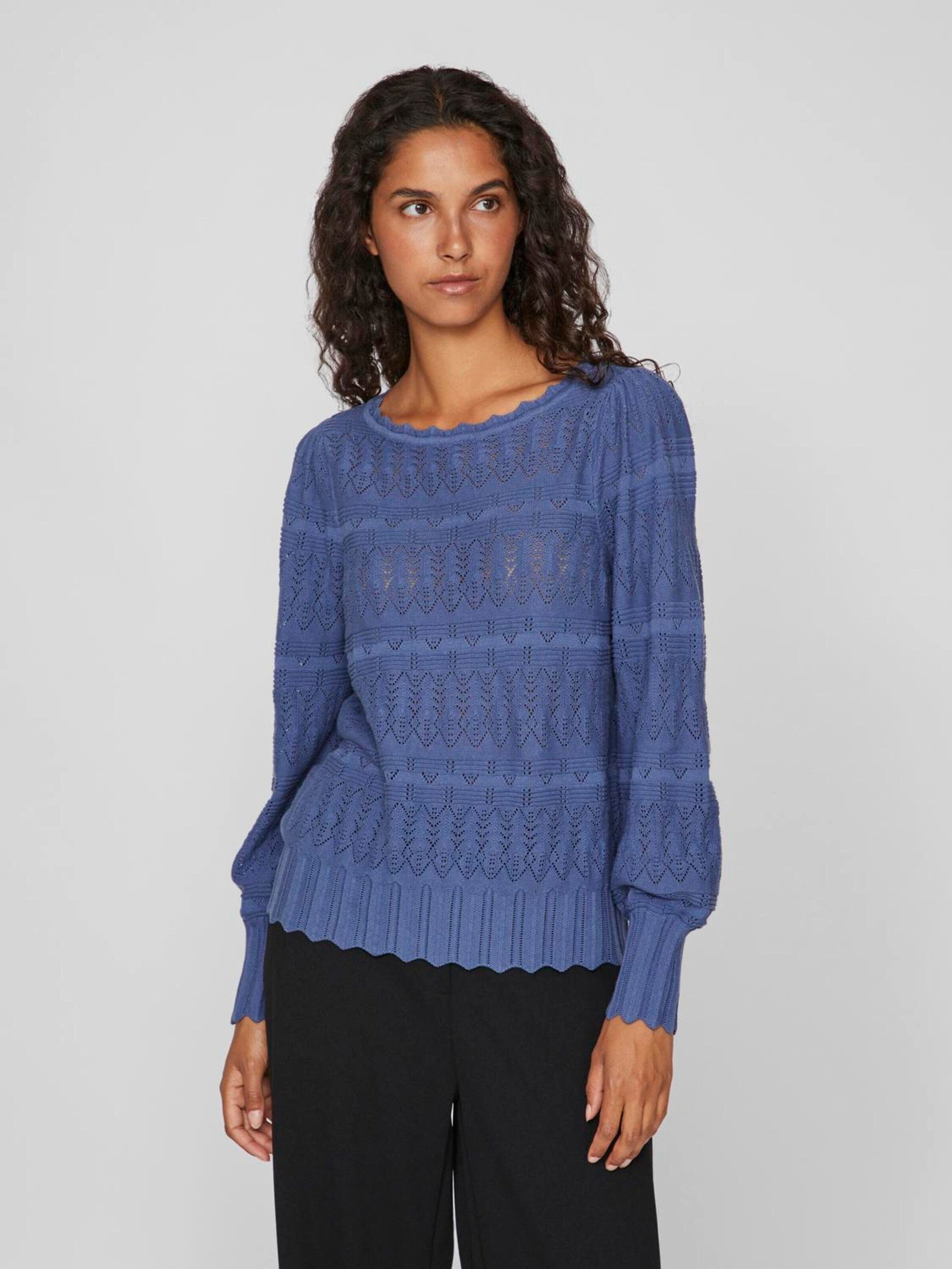 Vila Strickpullover VIVO (1-tlg) Lochmuster