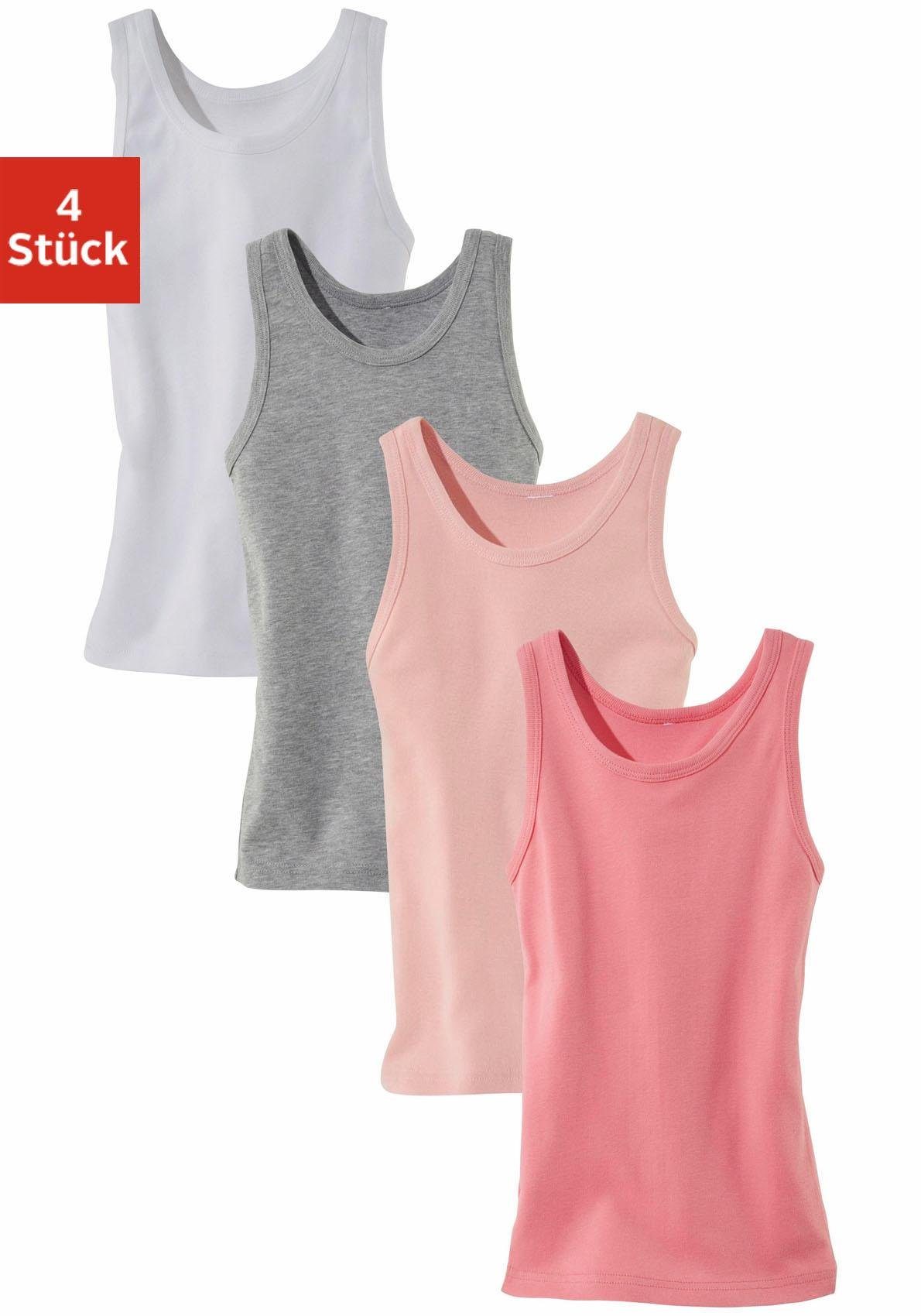 in Unterziehshirt rosa 4-St) Vivance (Packung, Farben, Unterhemd Tanktop,