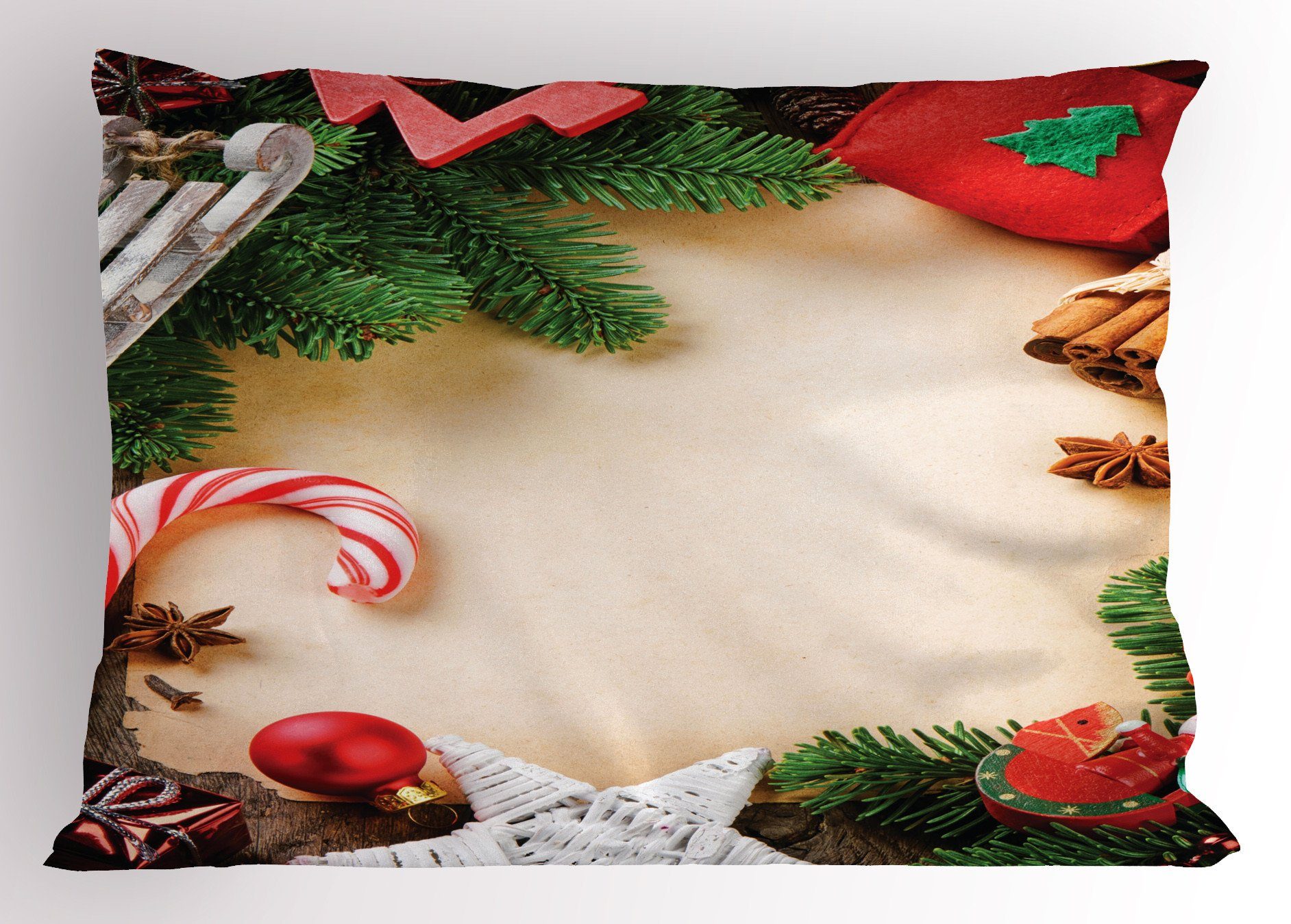 Kissenbezüge Dekorativer Standard King Size Gedruckter Kissenbezug, Abakuhaus (1 Stück), Weihnachten Cinnamon Candy Cane