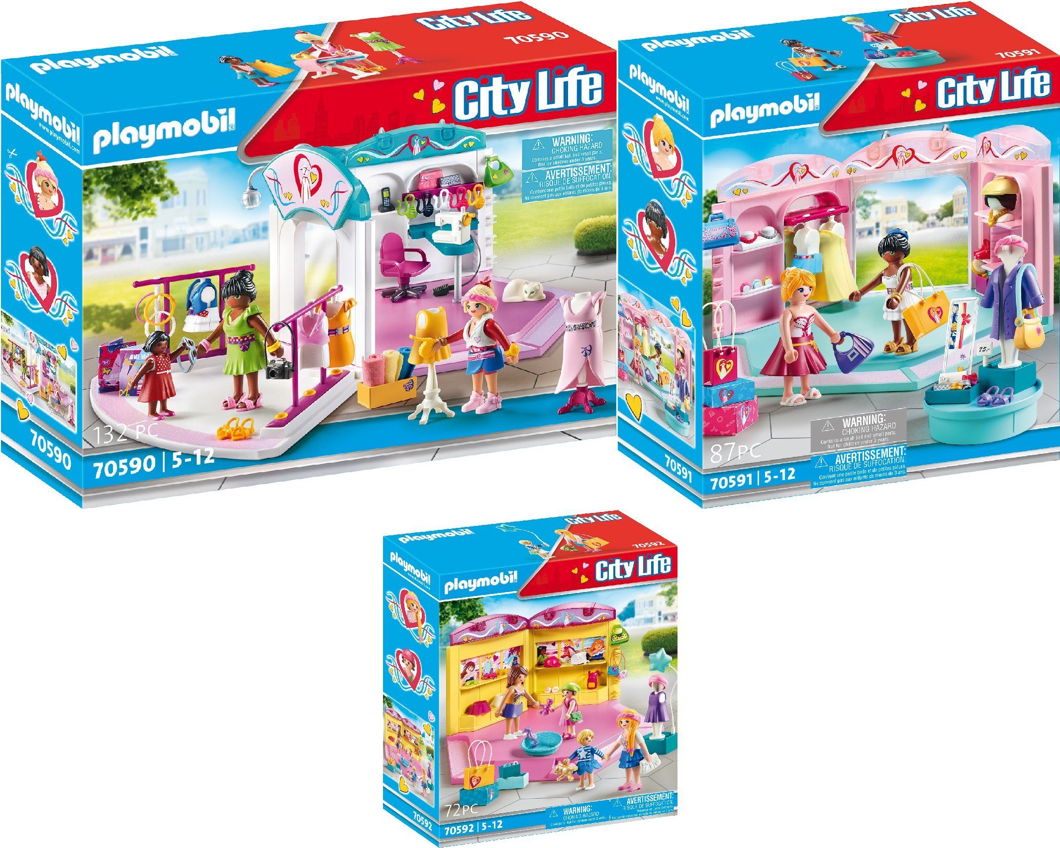 Playmobil® Konstruktions-Spielset »3er Set: 70590 Fashion Design Studio +  70591 Fashi« online kaufen | OTTO