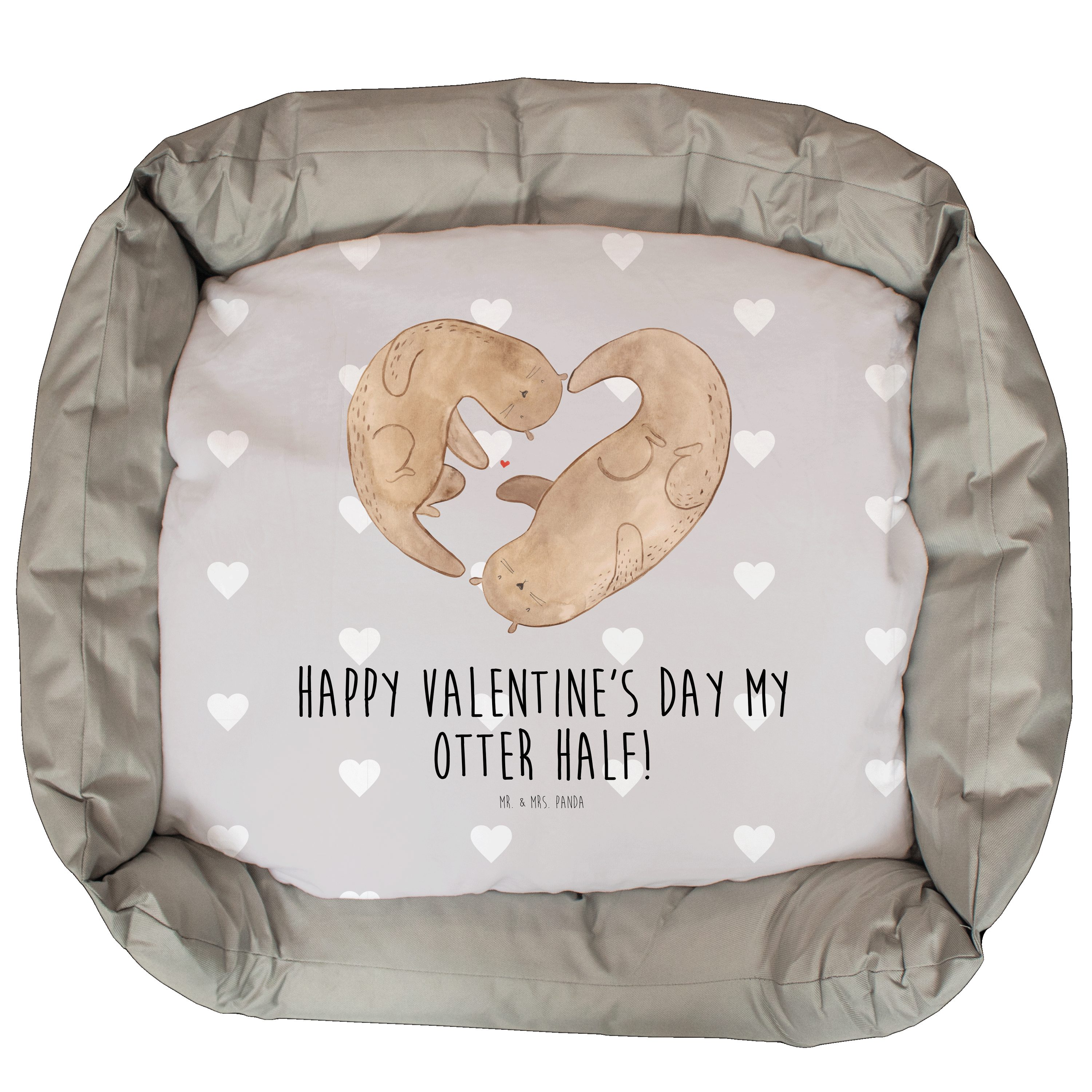 Mr. & Mrs. Panda Tierbett Otter Valentine - Grau Pastell - Geschenk, Jahrestag, für Männer, Fre, Ultrabehaglich