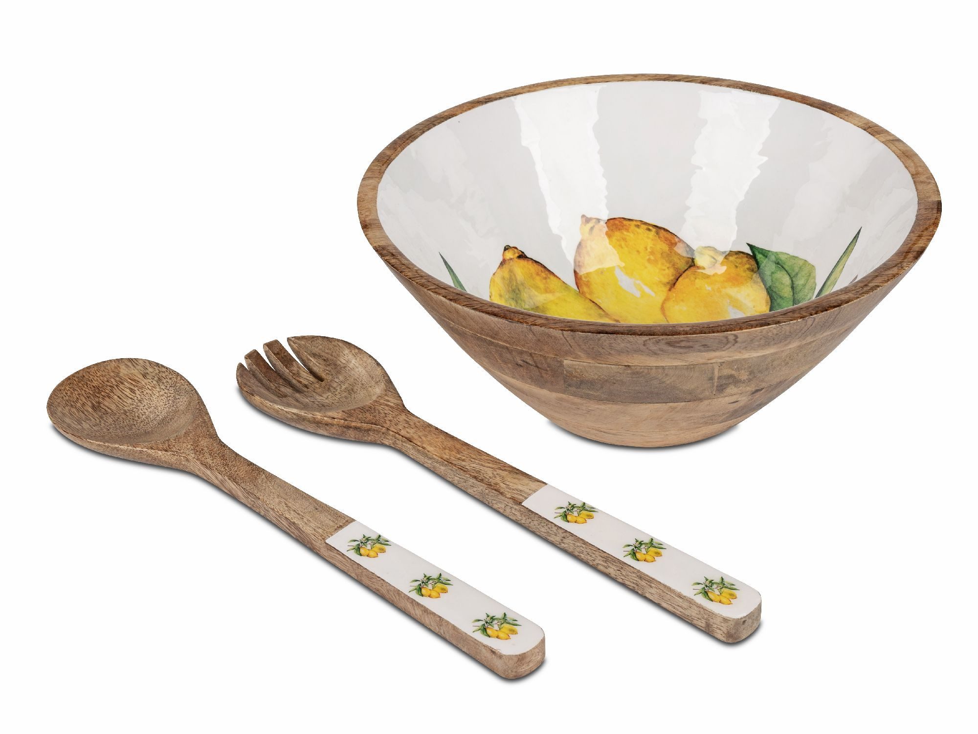 formano Servierschale Zitronen, Mangoholz, Lebensmittelecht, Natur, Zitronen, H: 13.5cm