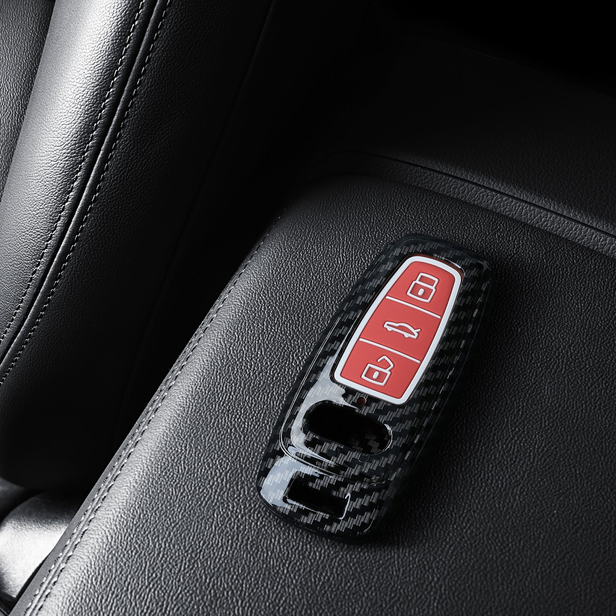 Q8, A7 Schutzhülle kwmobile Audi für Hülle Rot Q7 - A6 Case Autoschlüssel Schlüsseltasche Schlüsselhülle Hardcover Cover A8