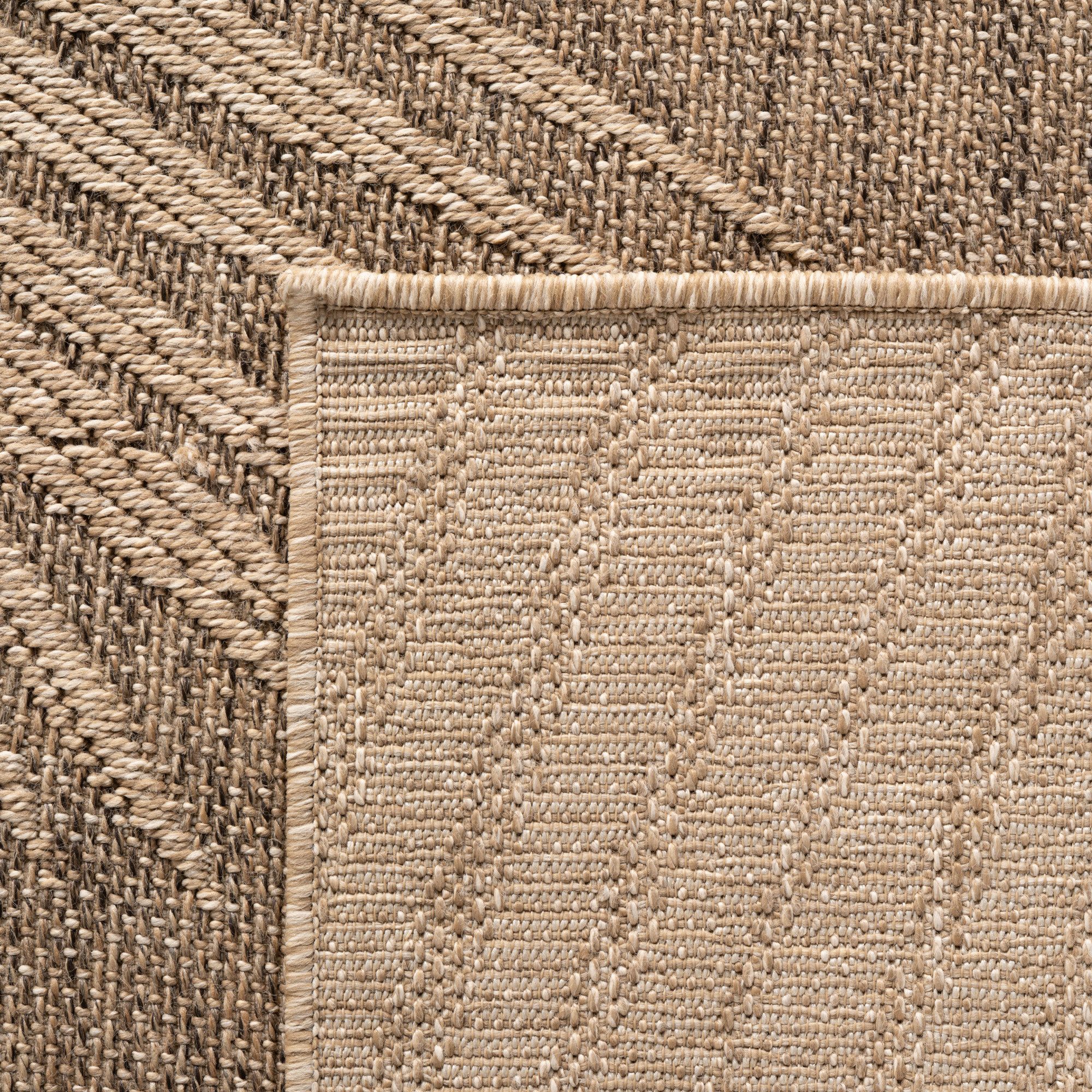 Teppium Teppich Natürlicher Jute-Optik Outdoor-Stil, Rechteckig, Höhe: 5 mm, Indoor Outdoor Teppich Wetterfest 3D Optik Wohnzimmer Küchen Terrasse – Bild 4 von 5